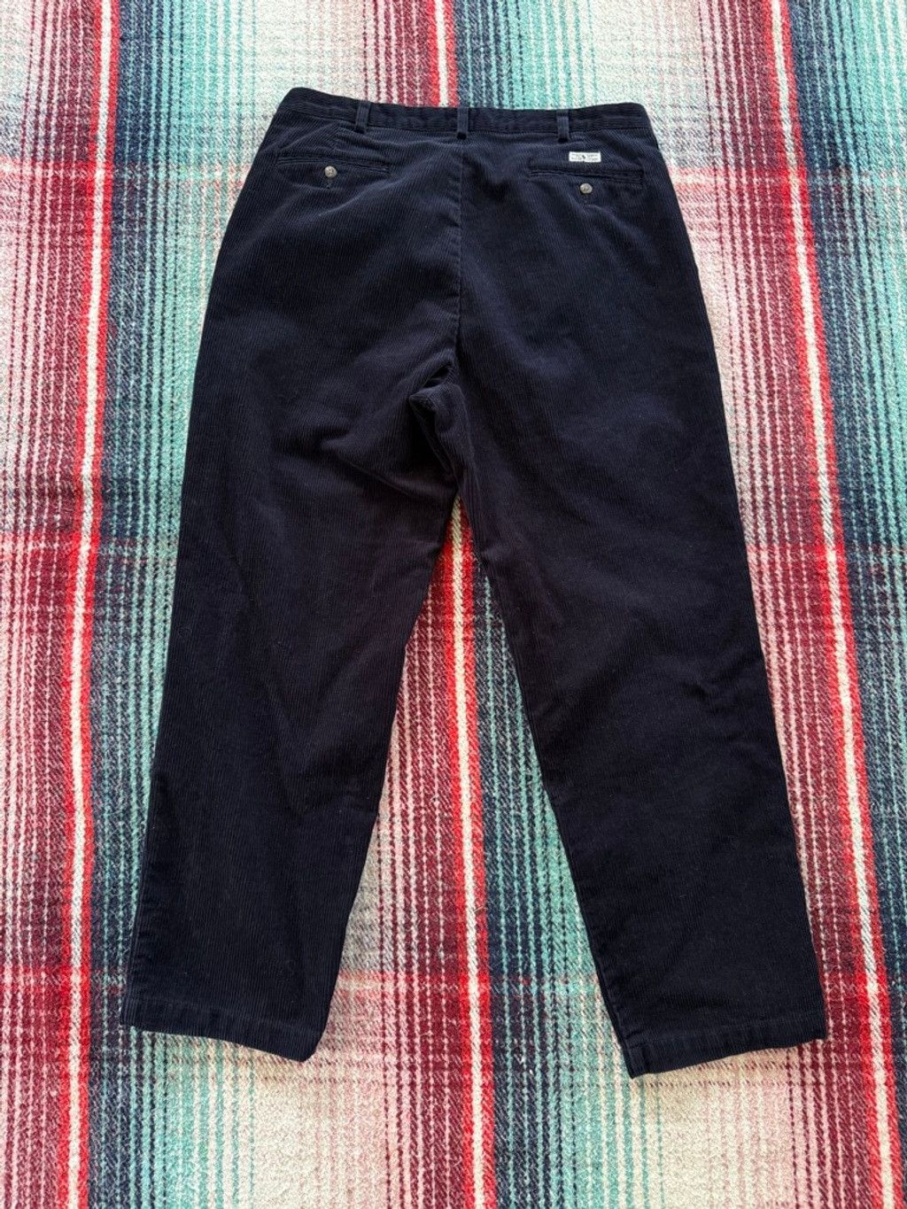 Polo Ralph Lauren Vintage Polo Ralph Lauren Navy Corduroy Wide Leg Pants 36x30 Size US 36 / EU 52 - 3 Thumbnail