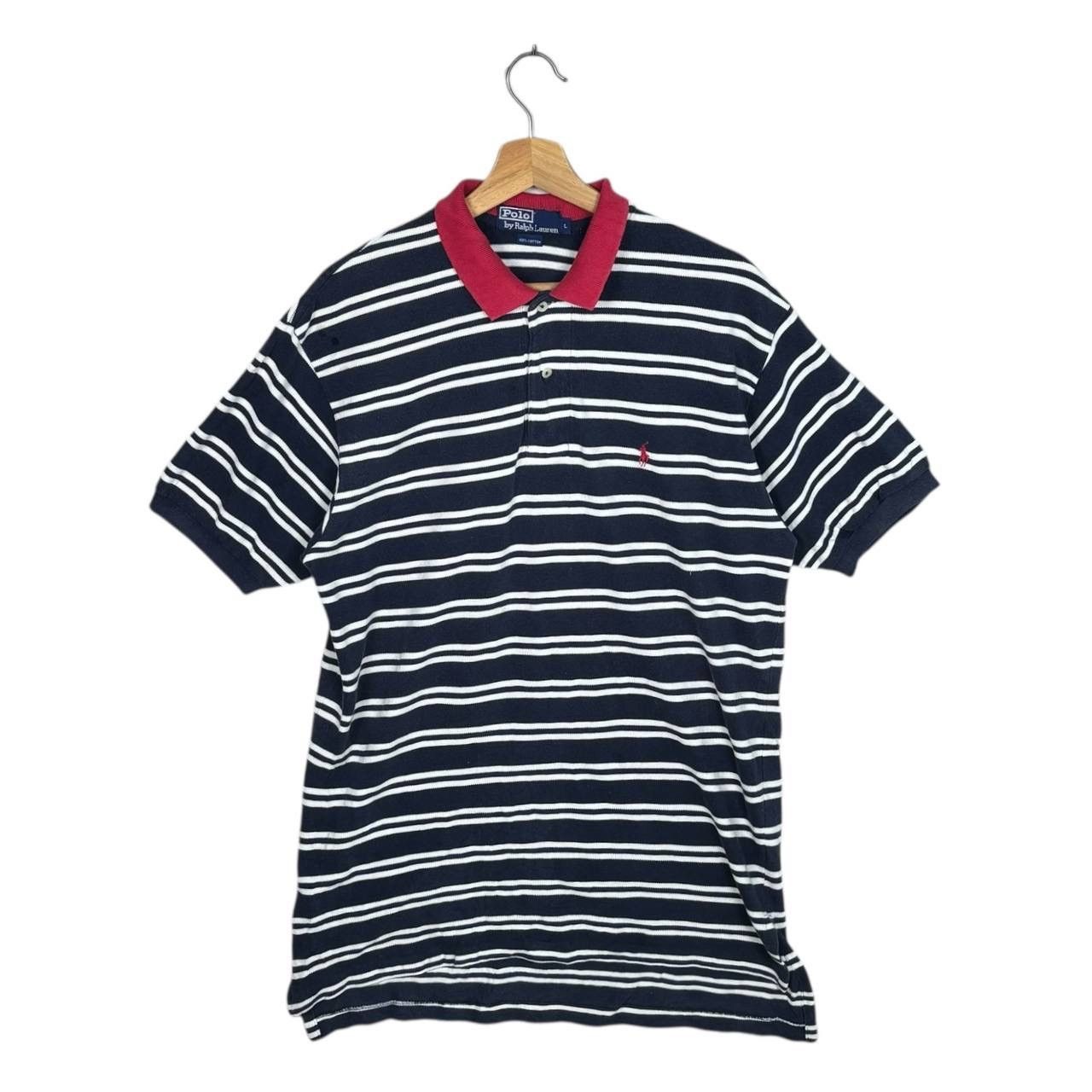 Polo Ralph Lauren VTG Polo Ralph Lauren Striped Shirt L 90s Blue Tag Mint Size US L / EU 52-54 / 3 - 1 Thumbnail
