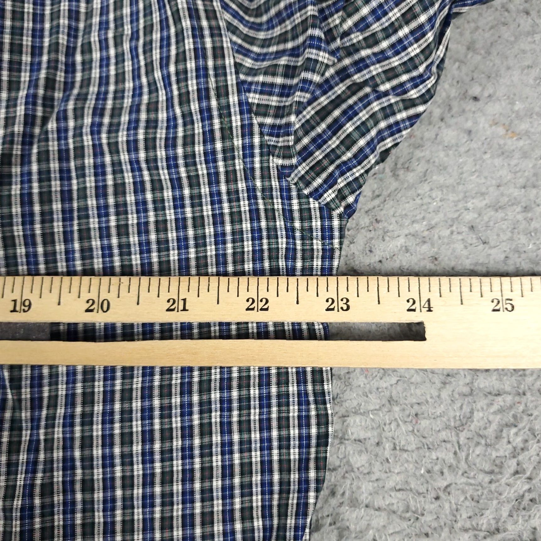 Tommy Hilfiger VINTAGE Tommy Hilfiger Shirt Mens 15.5 Blue Plaid Dress Button Up Long Sleeve None Size 40R - 5 Thumbnail