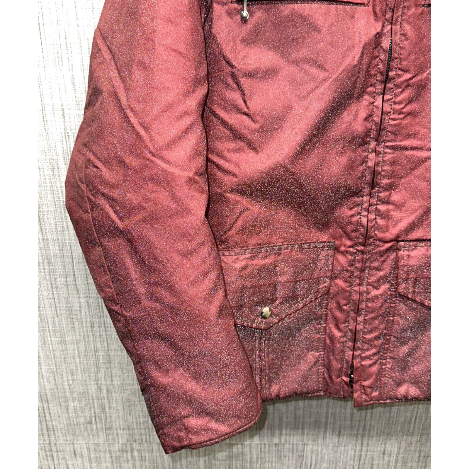 Vintage Tour Rider Womens Red Full Zip Jacket Size 14 Casual Regular Woman Red Solid Basic Jacket Fall Winter Size XL / US 12-14 / IT 48-50 - 4 Thumbnail