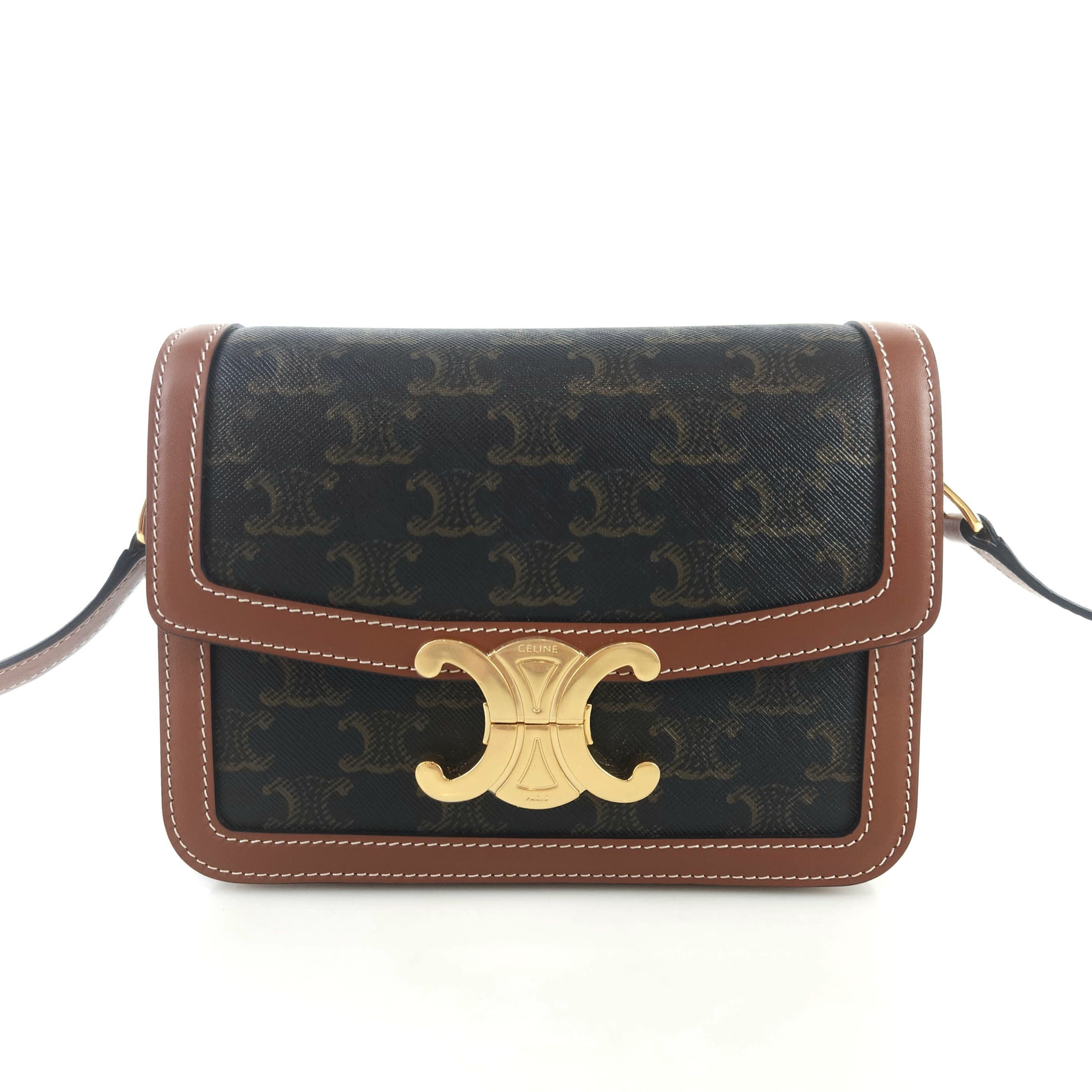 Celine Triomphe Canvas Tin Triomphe Shoulder Bag Crossbody Size ONE SIZE - 1 Thumbnail