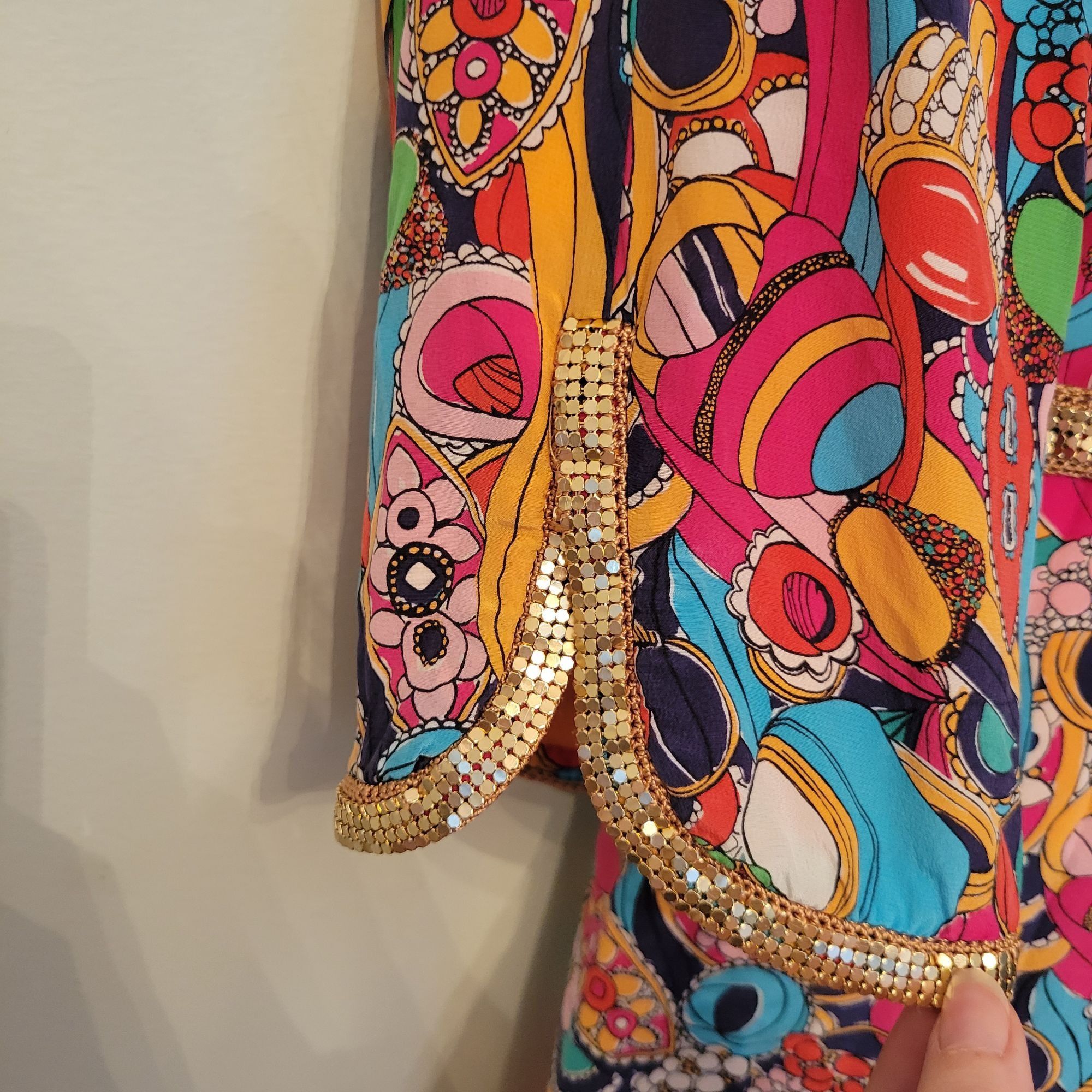 Lilly Pulitzer Lilly Pulitzer Tunic Dress 14 Gold Sequin Trim SHANNON Bling Size XL / US 12-14 / IT 48-50 - 6 Thumbnail