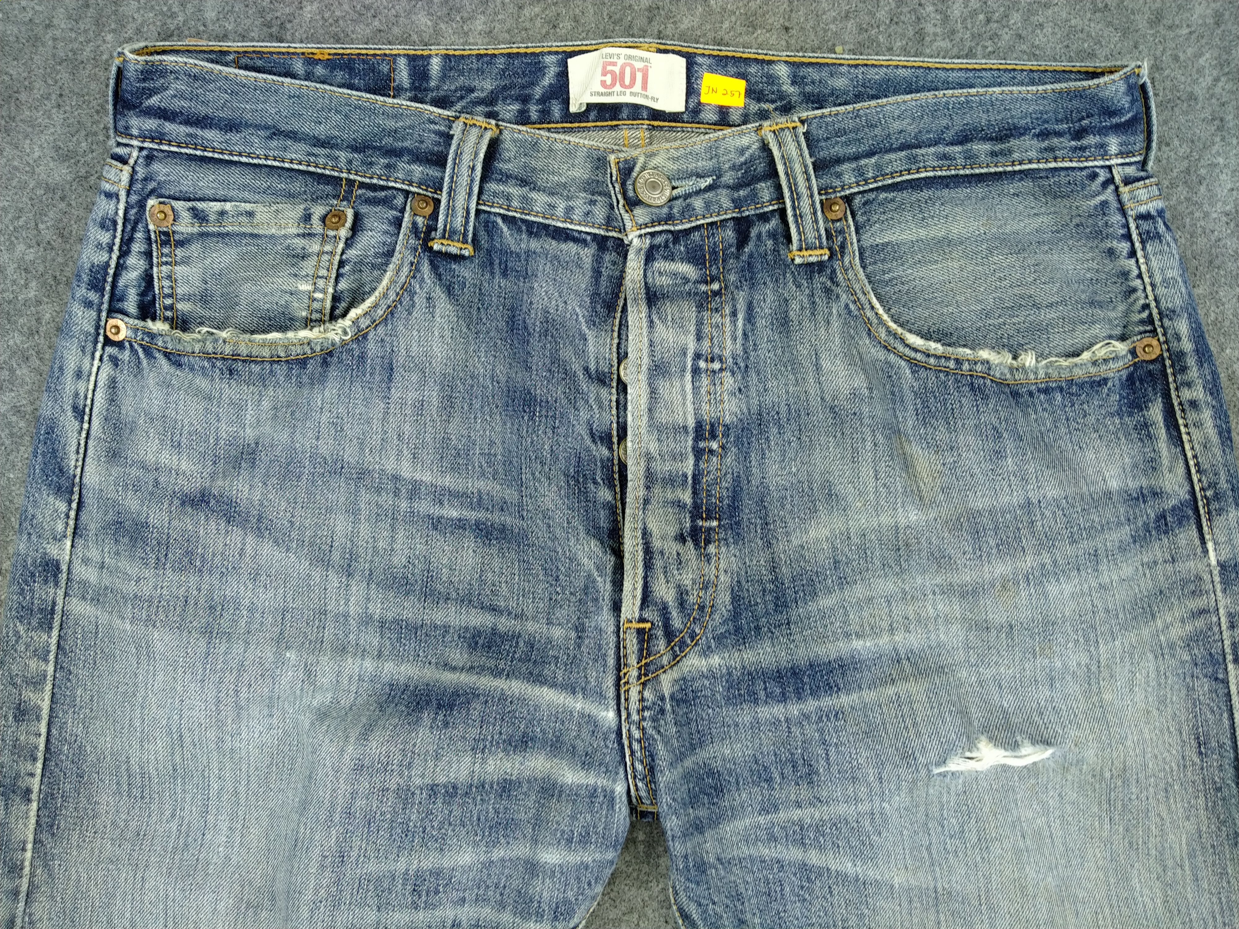 Japanese Brand Blue Distressed Vintage Levi's 501 34x26.5 Denim -JN257 Size US 34 / EU 50 - 3 Thumbnail