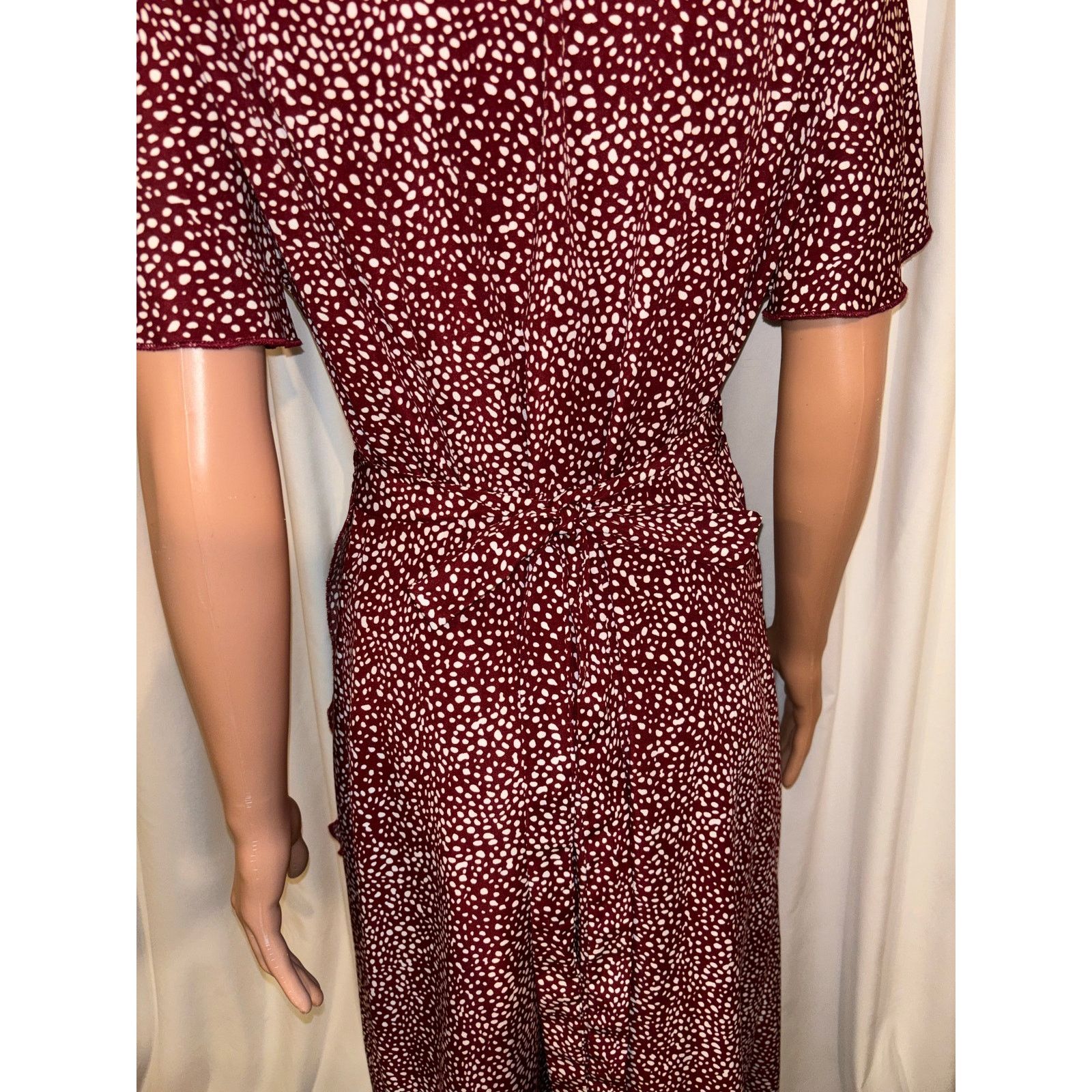 The Unbranded Brand Simplee True Wrap Red Wine Dress Size Large Size L / US 10 / IT 46 - 7 Thumbnail