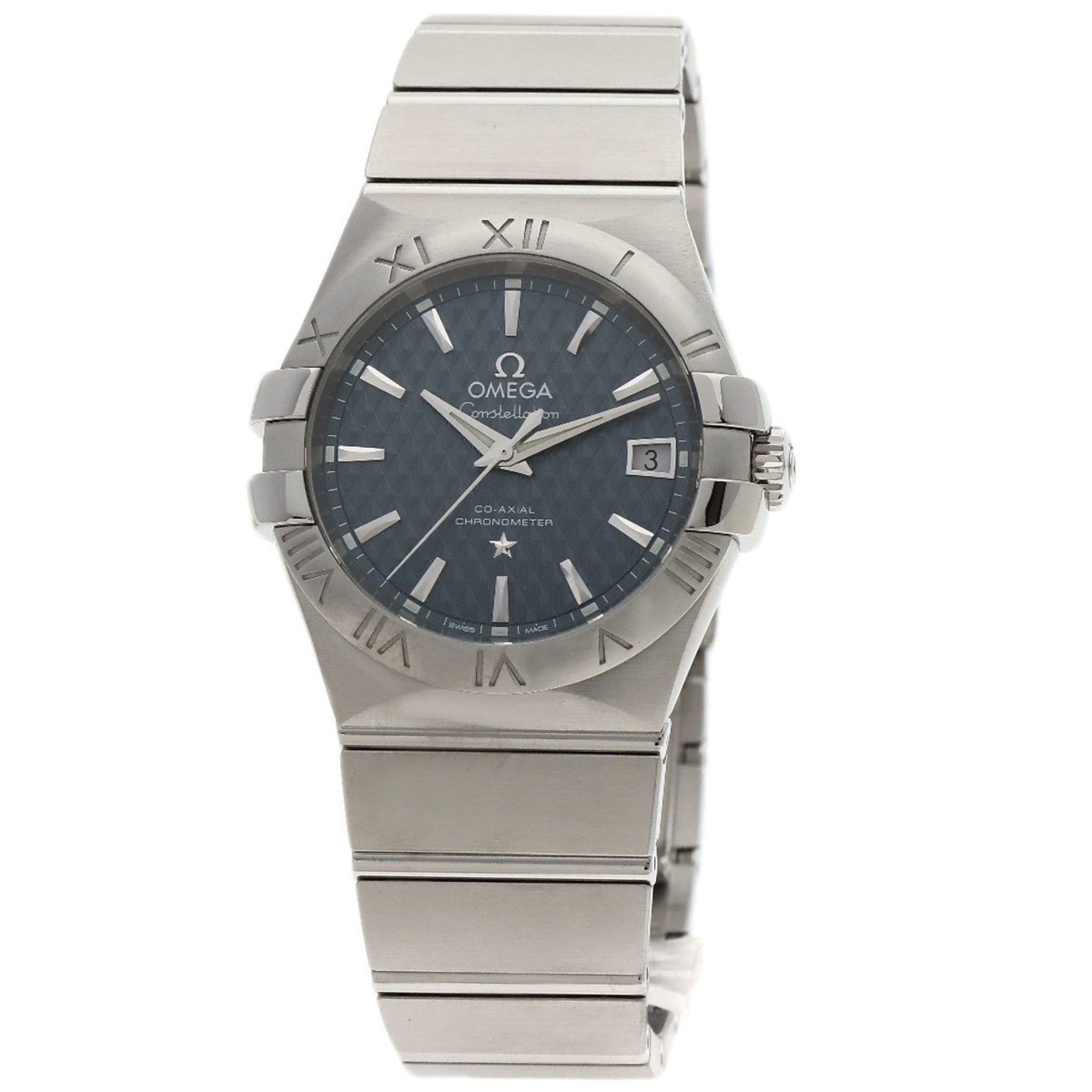 image of Omega 123.10.35.20.03.002 Constellation Co-Axial 35 Watch Stainless Steel/ss Men's Omega in Blue