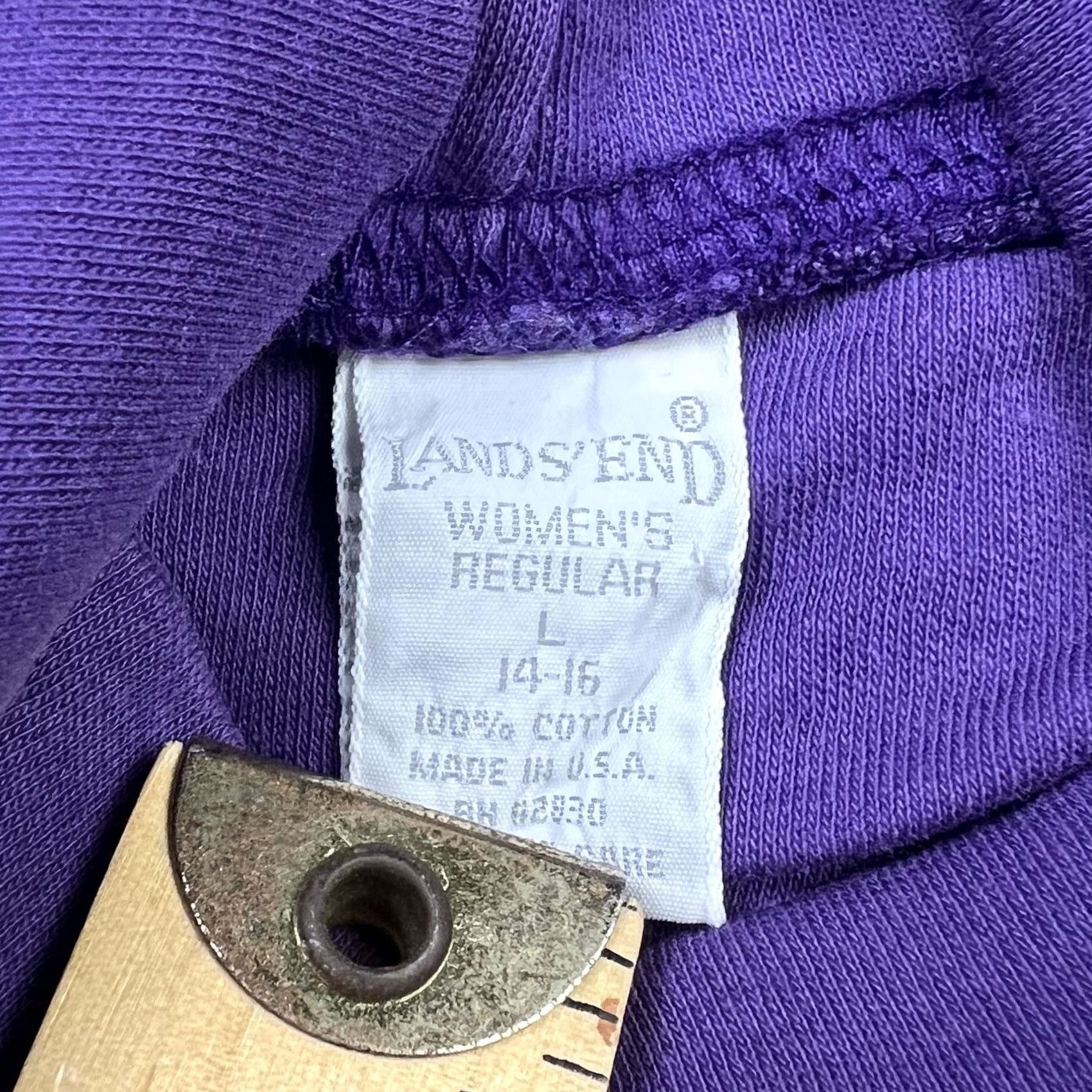 Lands' End VINTAGE Lands' End Turtleneck Stretch Fit T-Shirt Women Large Purple 90s Solid Long Sleeve - 100% Cotton Mens Womens Boys Girls Size L / US 10 / IT 46 - 2 Thumbnail