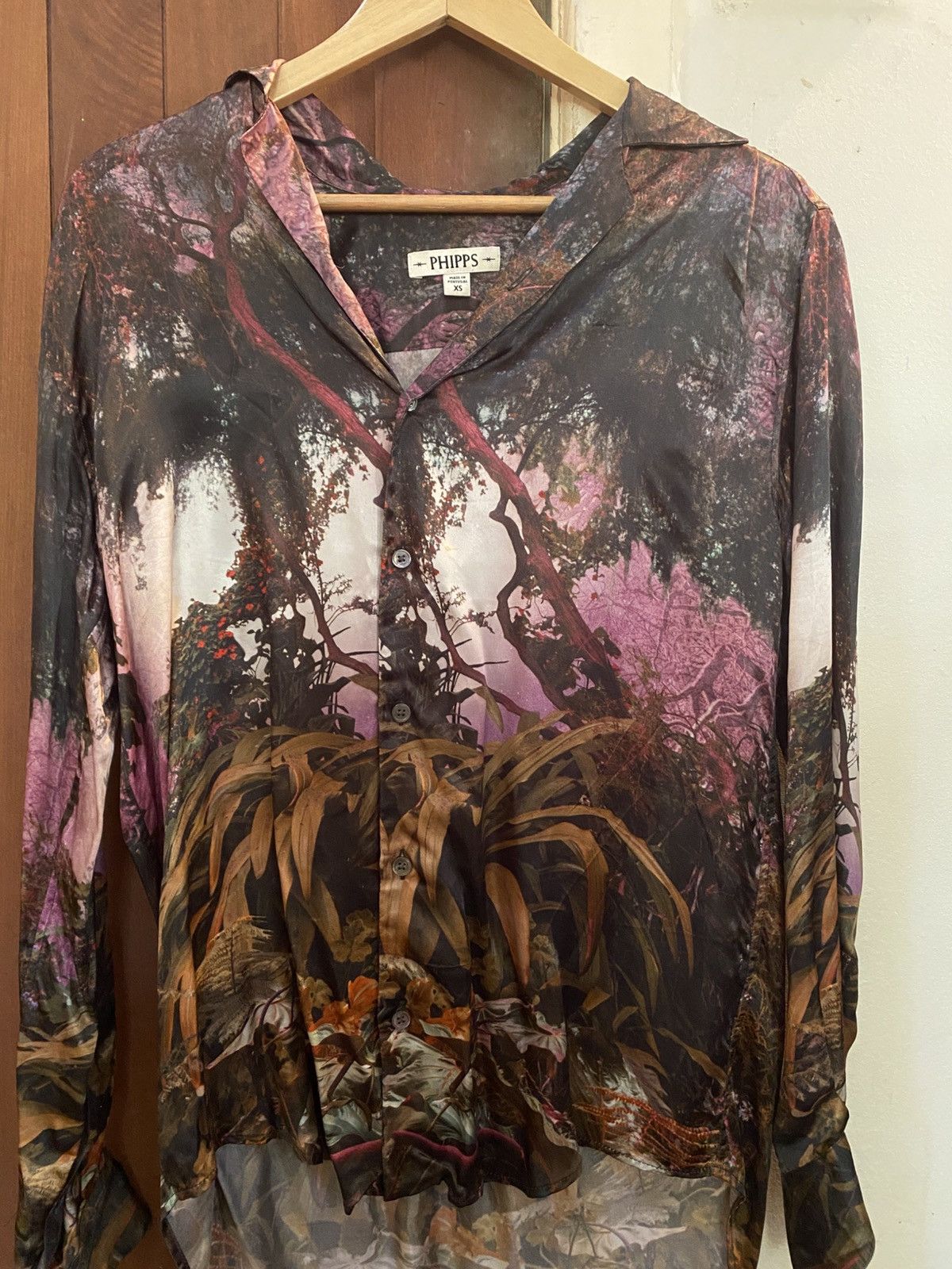 Phipps PHIPPS 100% Cupro Forest Landscape Shirt — XS Size US S / EU 44-46 / 1 - 3 Thumbnail