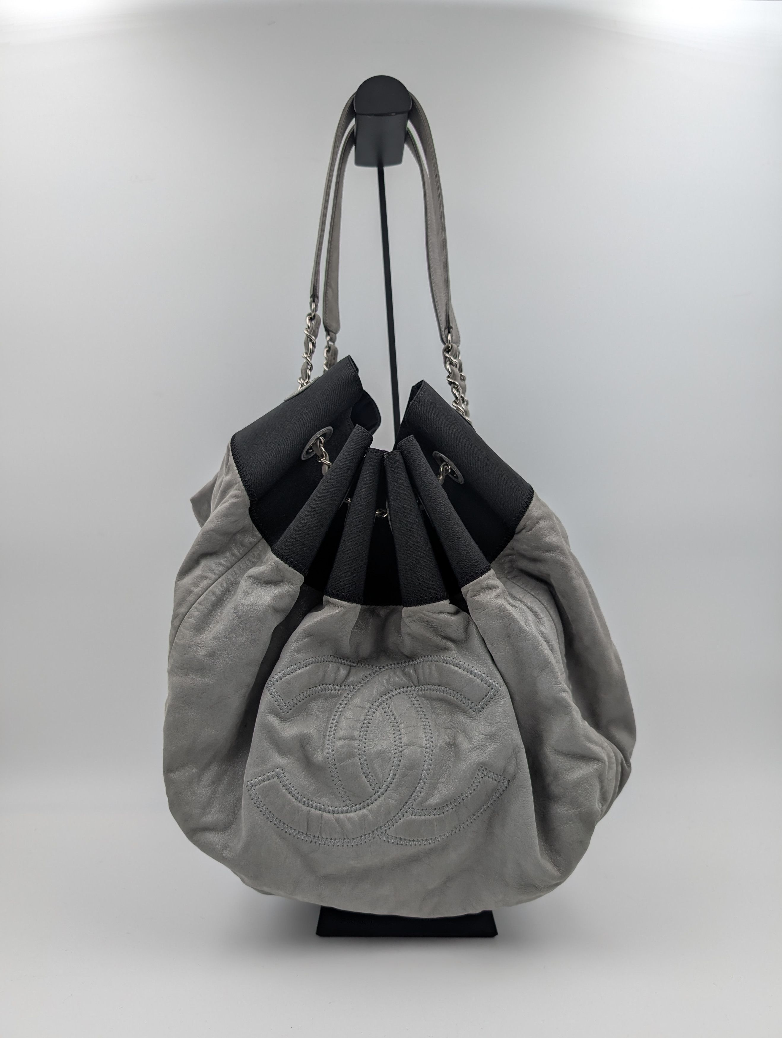 Chanel Chanel Grey Stretch Spirit XL Hobo Bag Size ONE SIZE - 2 Thumbnail