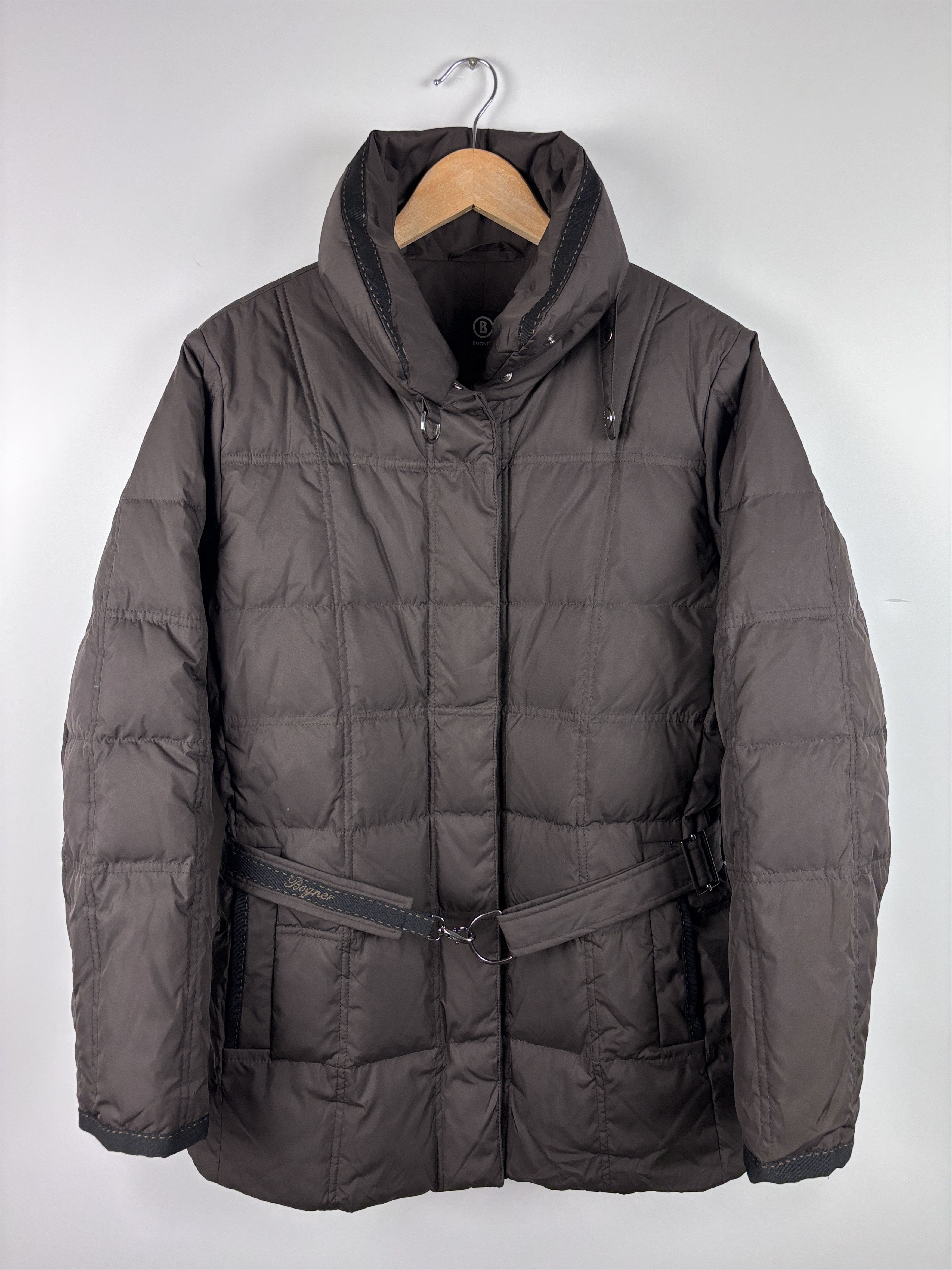 Womens Bogner Down Quilted Jacket Brown Size US 10