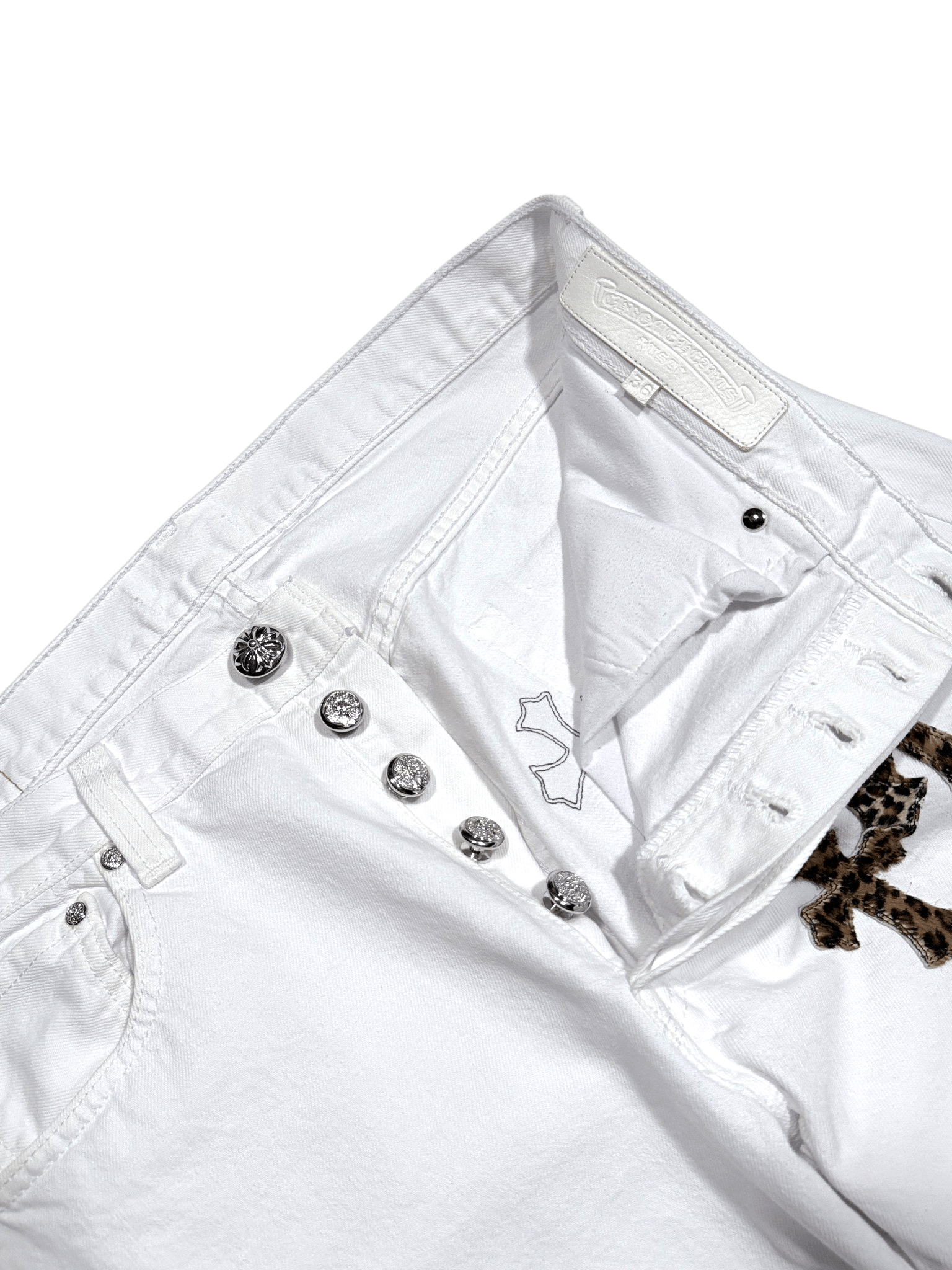 Chrome Hearts Cheetah Cross Patch Levi's Vintage White Jeans Size US 34 / EU 50 - 12 Thumbnail