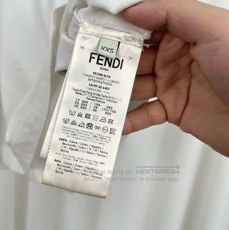 Fendi Fendi Summer White Cotton Logo Tee . Size XXS / US 00 / IT 34 - 6 Thumbnail
