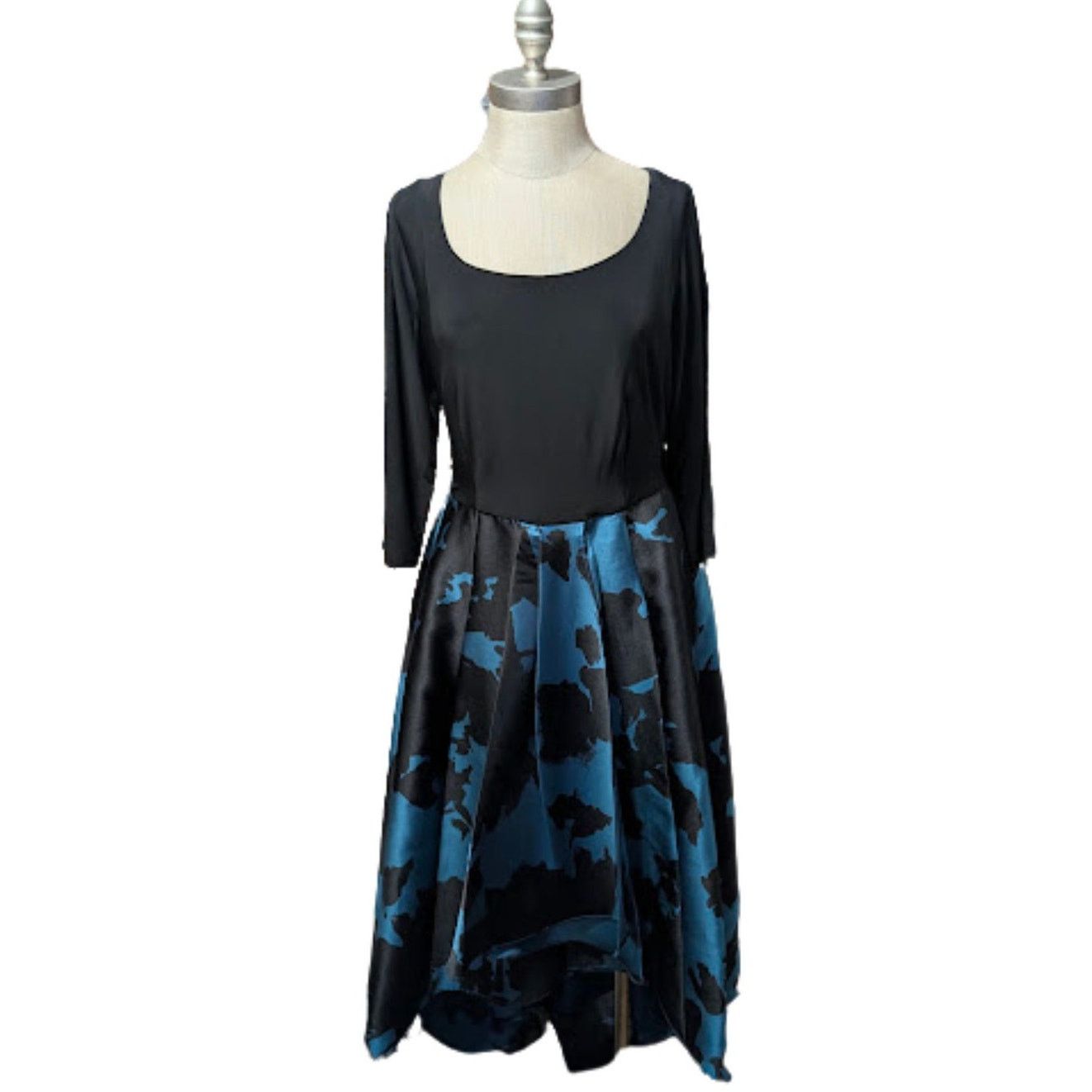 Unknown London R&M Richards Black Blue Midi A-Line Dress Women’s 14 USED Size XL / US 12-14 / IT 48-50 - 1 Thumbnail