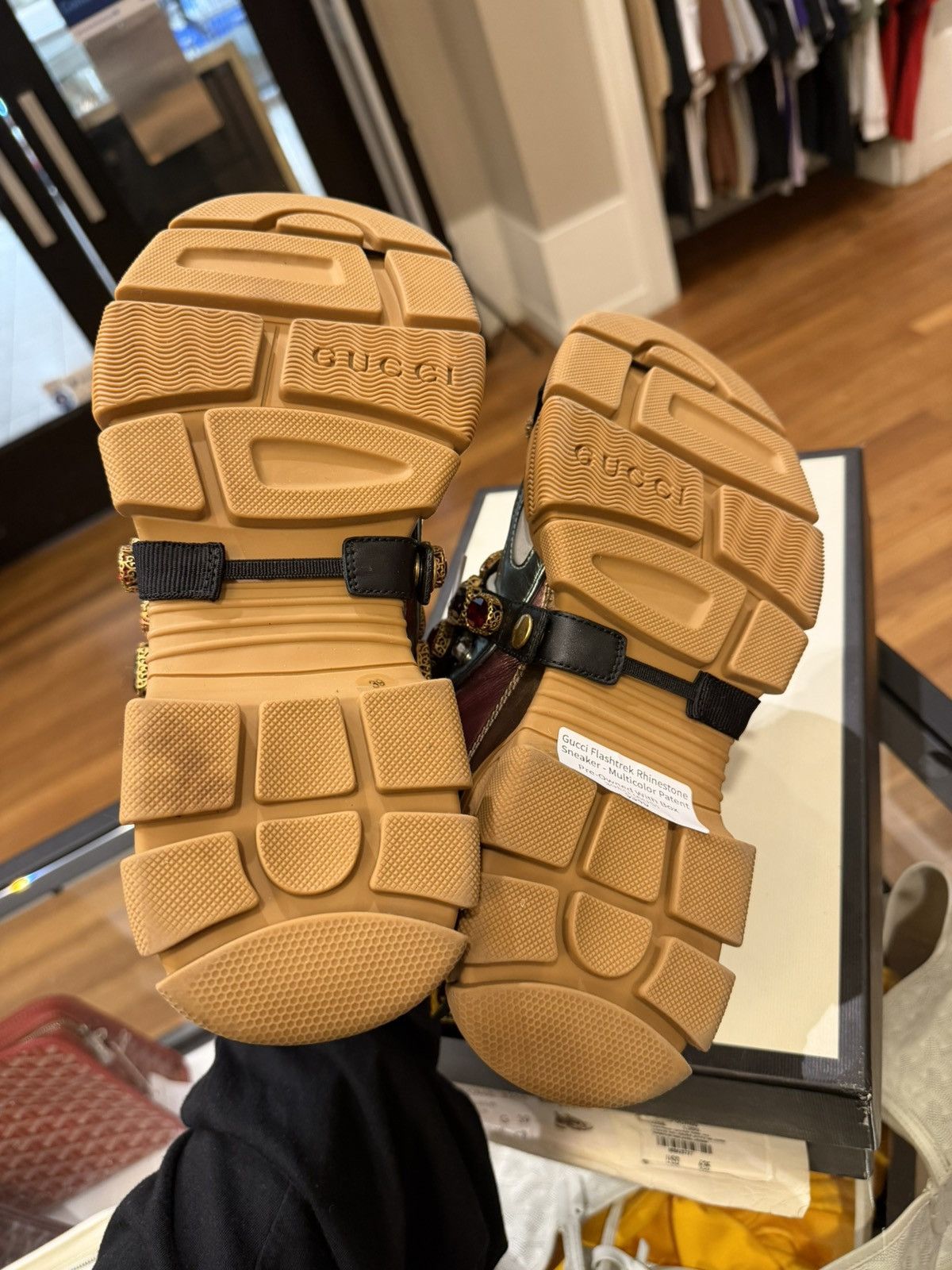 Gucci Gucci Flashtrek Rhinestone Sneaker - Muli Patent Size US 6 / EU 39 - 7 Thumbnail