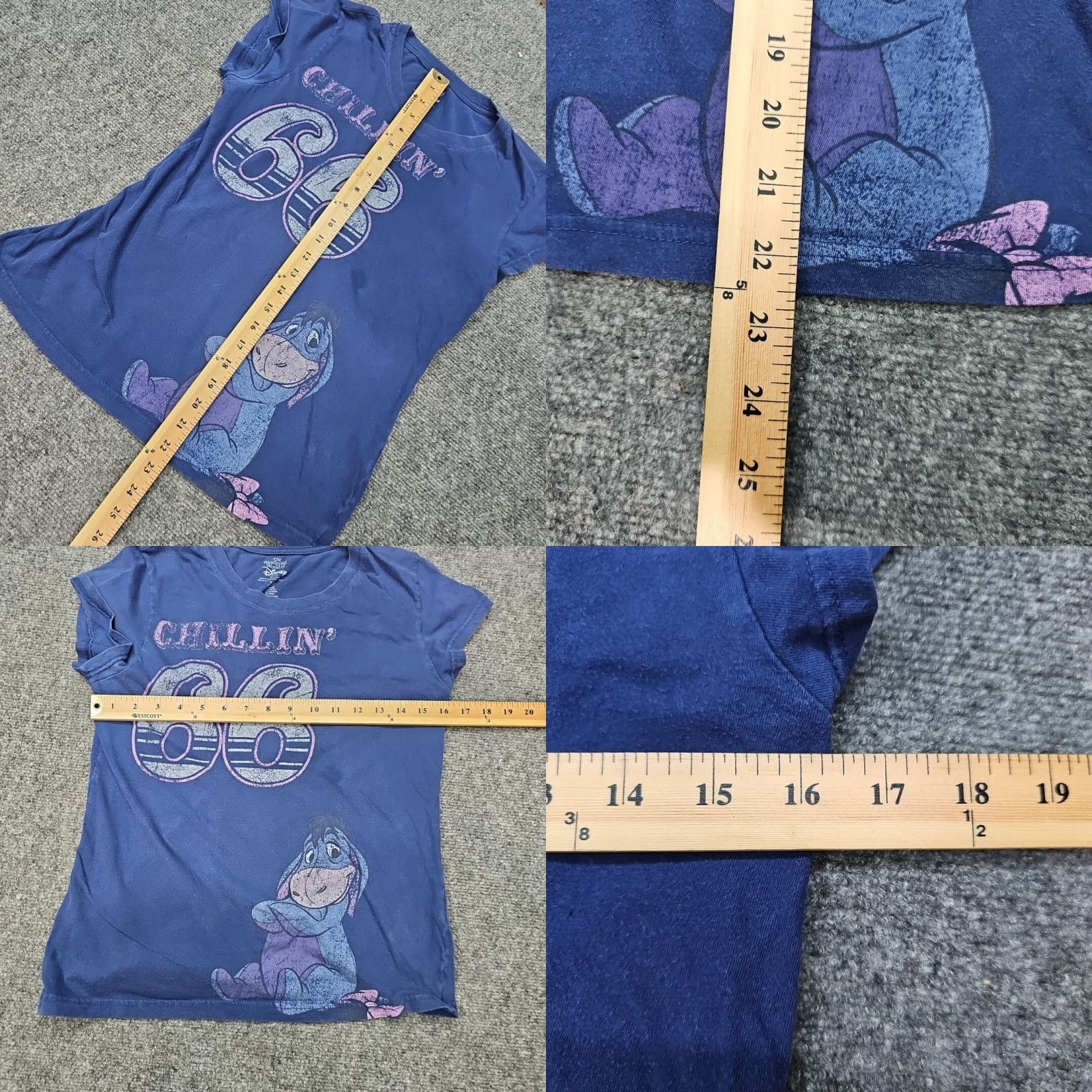 Disney Walt Disney EEyore T-Shirt Cap Short Sleeve Blue Junior XL Women Size XL / US 12-14 / IT 48-50 - 8 Thumbnail