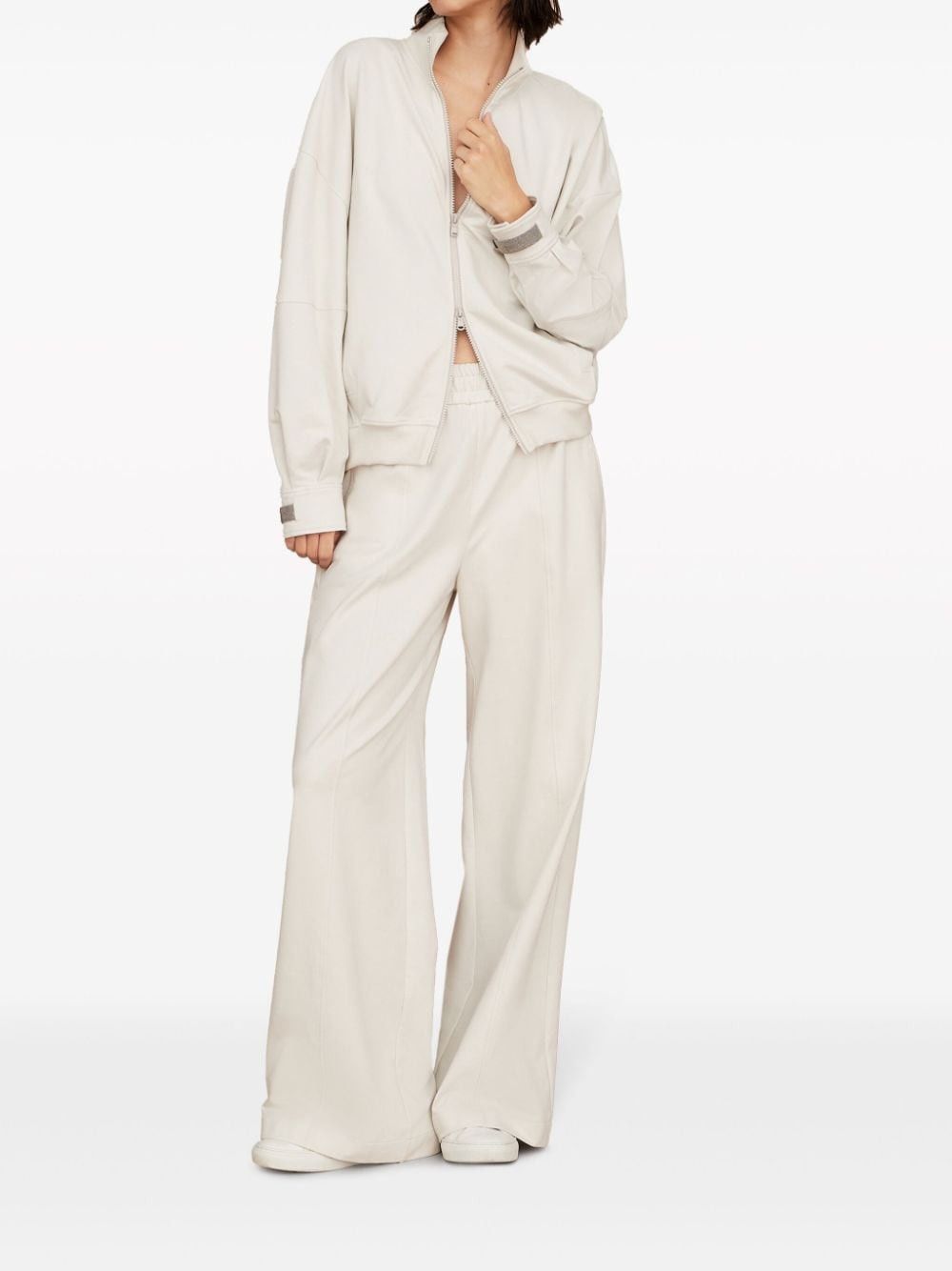 Brunello Cucinelli o1la1rc1a0425 Cardigan SweatShirt in Light Beige Size L / US 10 / IT 46 - 4 Thumbnail