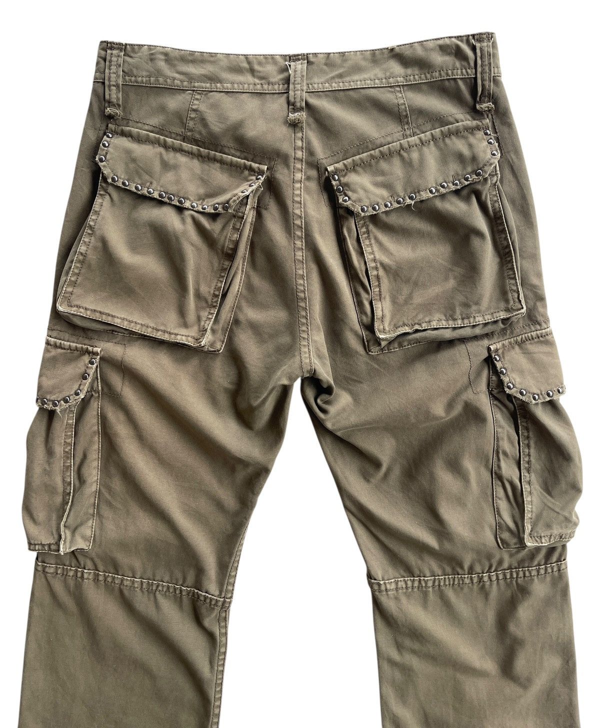 Restricted Restrict Studded Cargo Flare Pants Olive Green Size US 31 - 6 Thumbnail