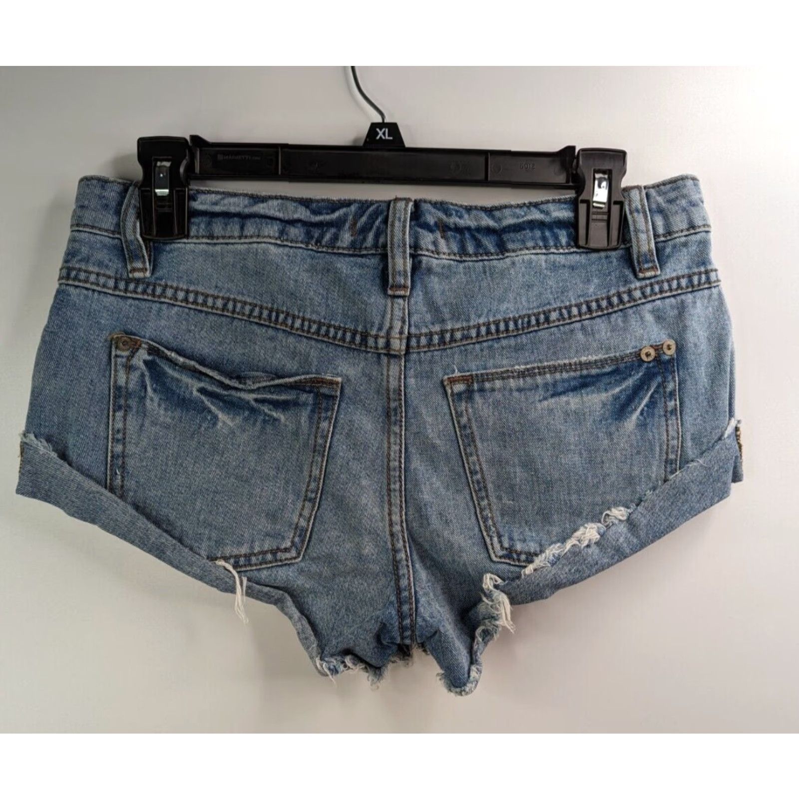 Free People FREE PEOPLE Women's Denim Cut Off Jean Shorts Slim Distressed 30 in Waist 25 Size Blue Bohemian Festival Hot Pants Vintage No Size 30" / US 8 / IT 44 - 3 Thumbnail