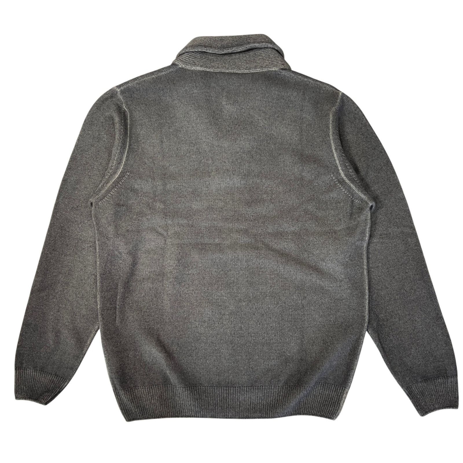 Altea Altea Wool Cashmere Shawl Collar V-Neck Sweater Gray Italy Size US XL / EU 56 / 4 - 2 Thumbnail