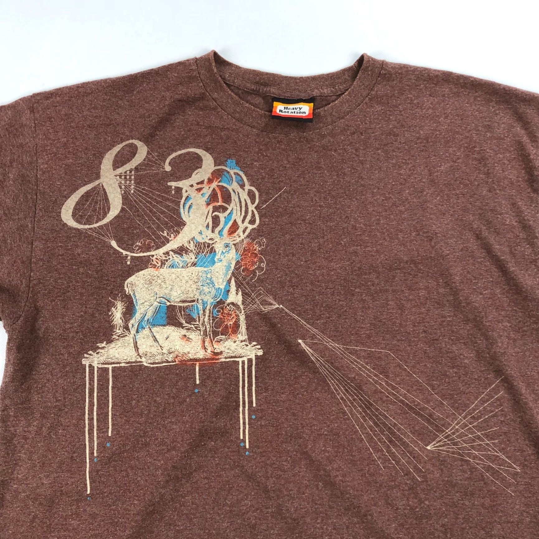 Vintage Heavy Rotation Men's XL Brown Heather Deer Graphic Print Short Sleeve T-Shirt Size US XL / EU 56 / 4 - 2 Thumbnail