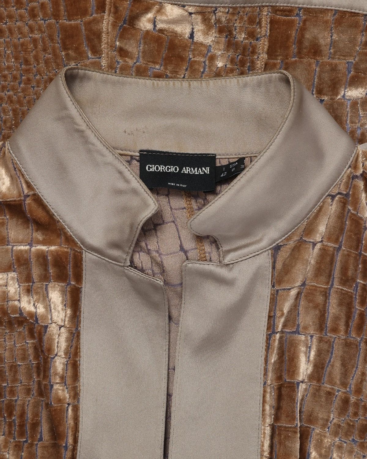 Giorgio Armani Crocodile Texture Velvet Jacket Size S / US 4 / IT 40 - 3 Thumbnail