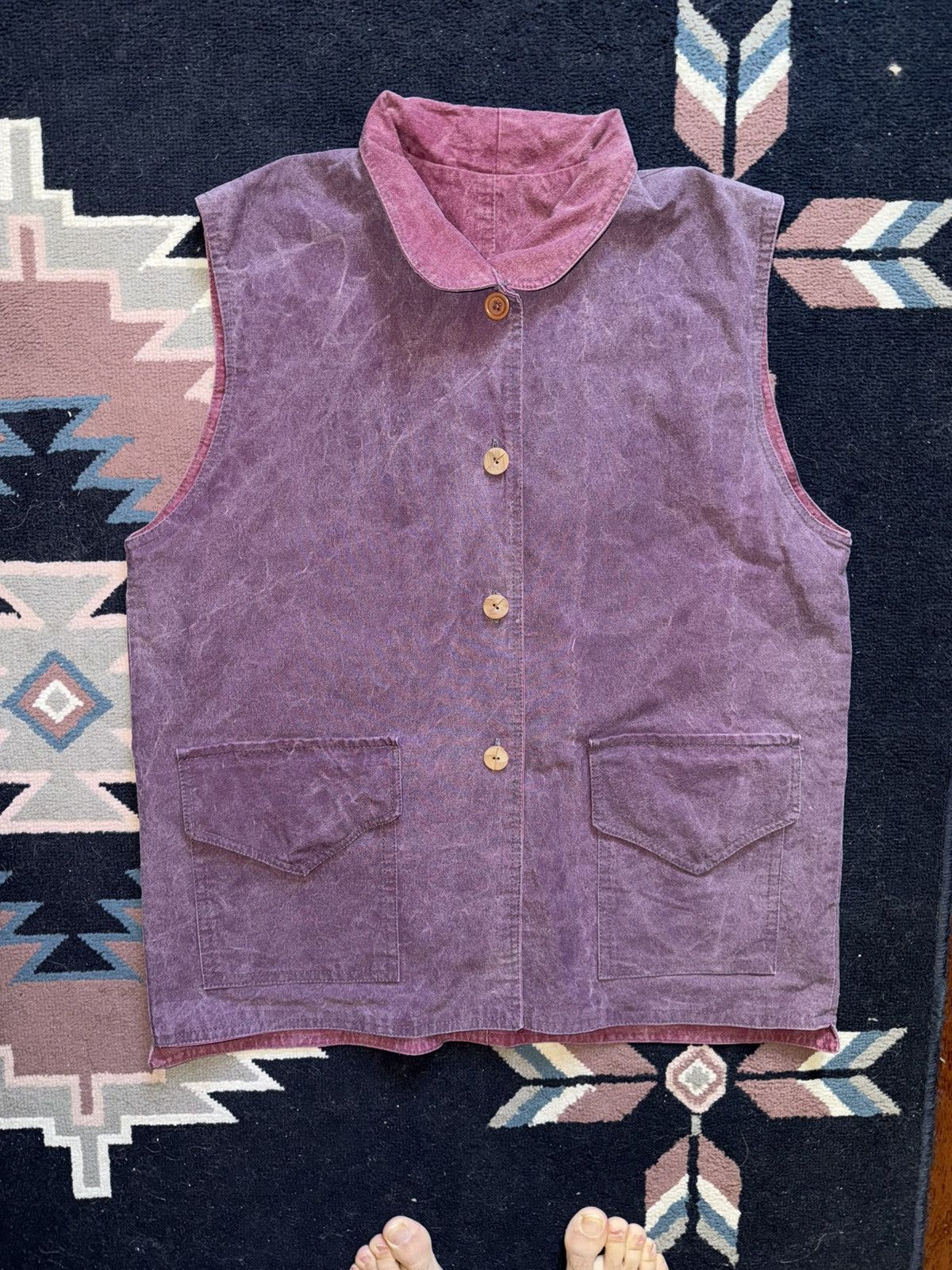 Other Vintage 90s Countryside Pastorale Tapestry Vest Purple Size US M / EU 48-50 / 2 - 2 Thumbnail