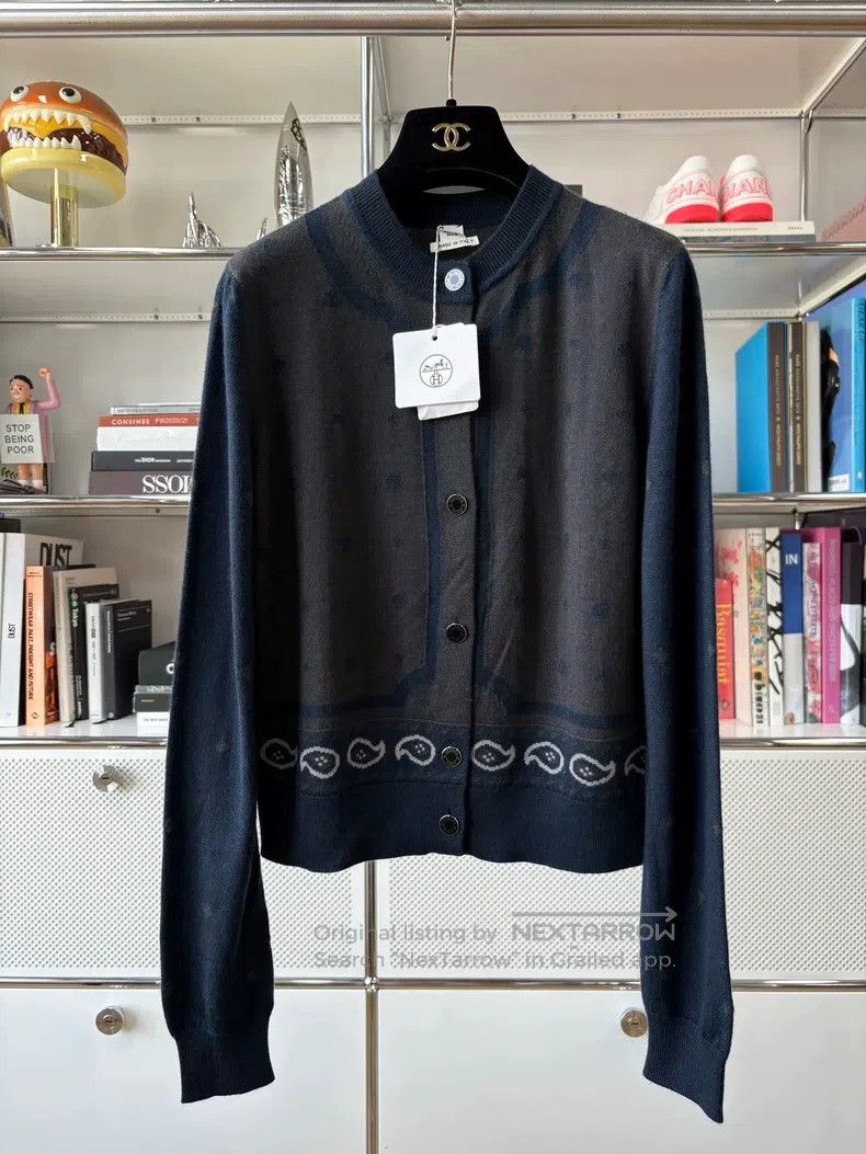 Hermes Hermes Navy blue and dark grey round neck single-breasted Size XXS / US 00 / IT 34 - 1 Thumbnail