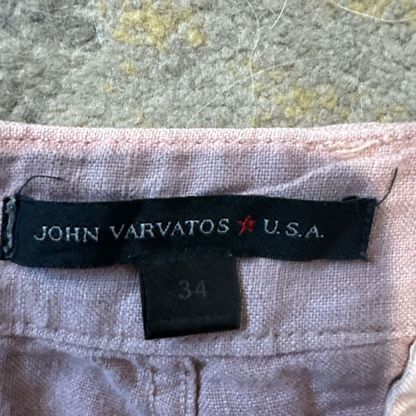 John Varvatos John Varvatos Star USA Linen Chino Shorts 34 – Lilac Stone Size US 34 / EU 50 - 3 Thumbnail