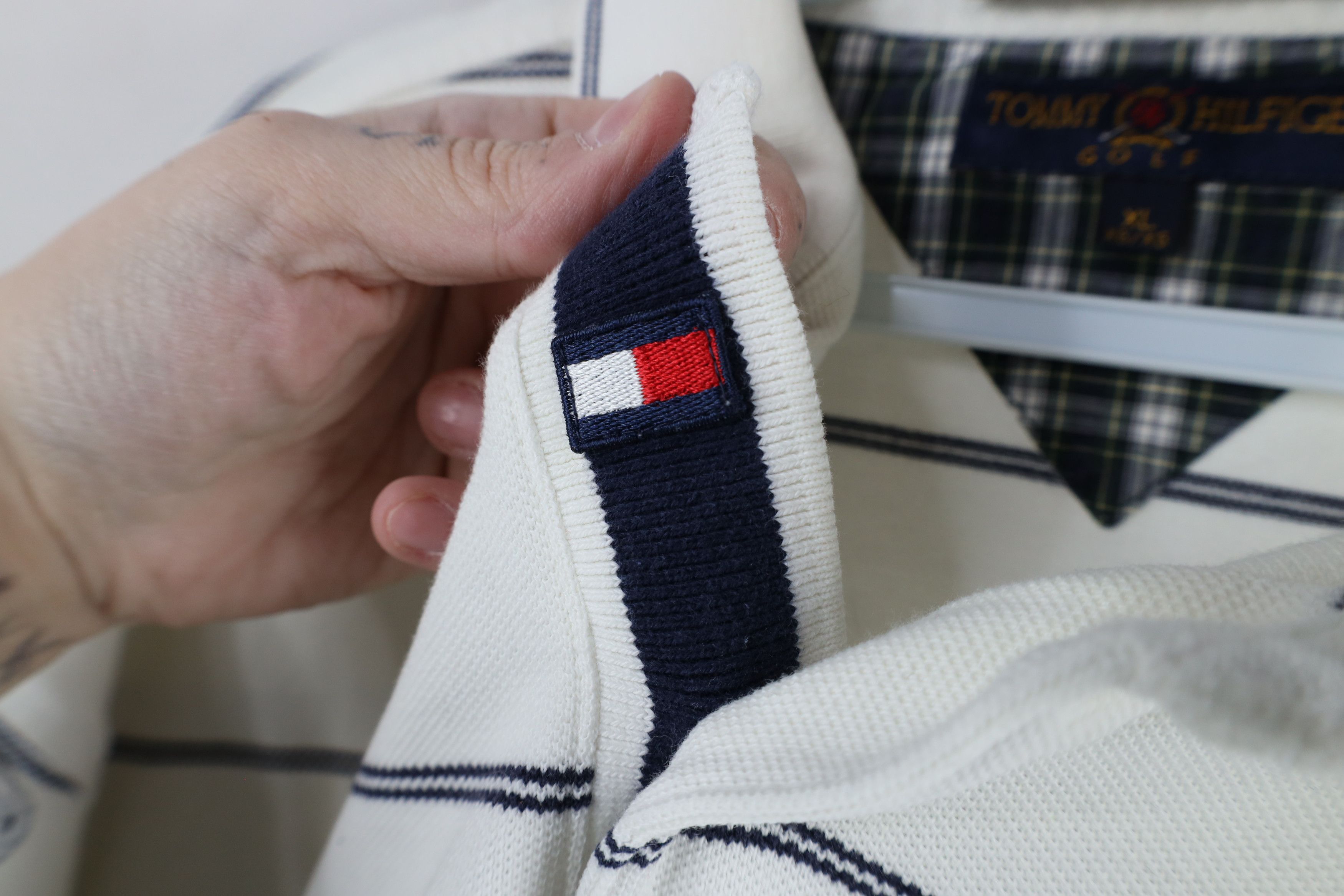Tommy Hilfiger × Vintage Vintage Tommy Hilfiger Golf Logo Striped Collared Polo Shirt Size US XL / EU 56 / 4 - 5 Thumbnail