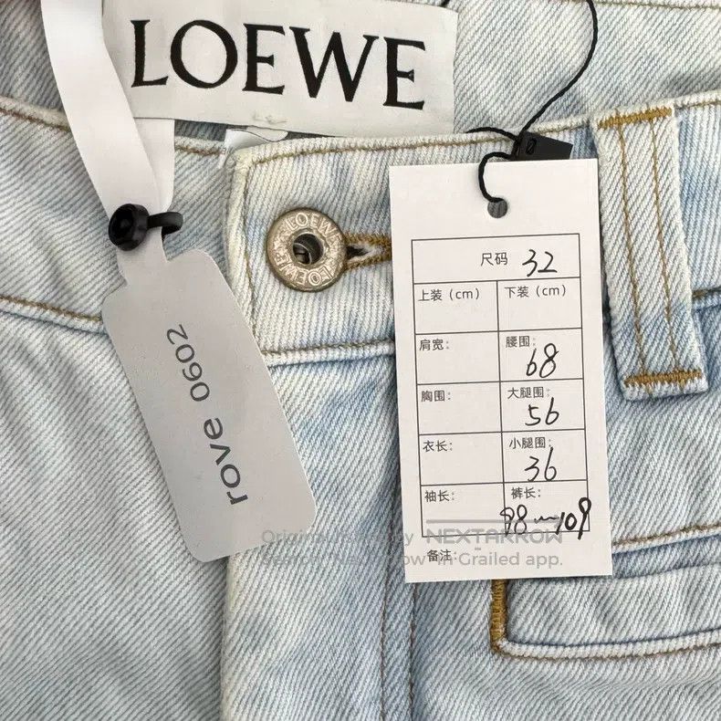Loewe Loewe Blue Turn-up Leather Patch Logo Jeans Size US 32 / EU 48 - 4 Thumbnail