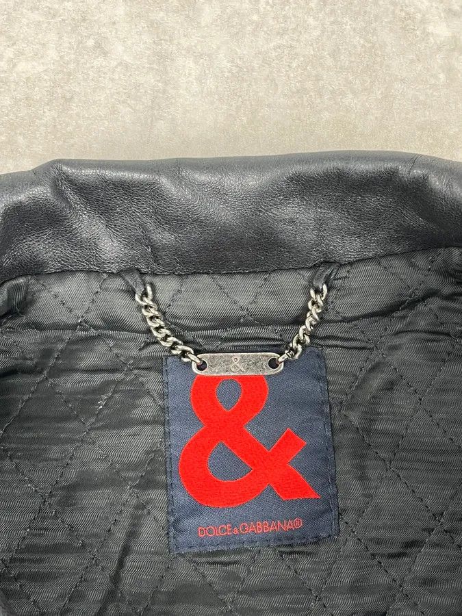 Dolce & Gabbana 1990s Dolce & Gabbana Black Leather Multi-Pocket Bomber Jacket Size US S / EU 44-46 / 1 - 10 Thumbnail