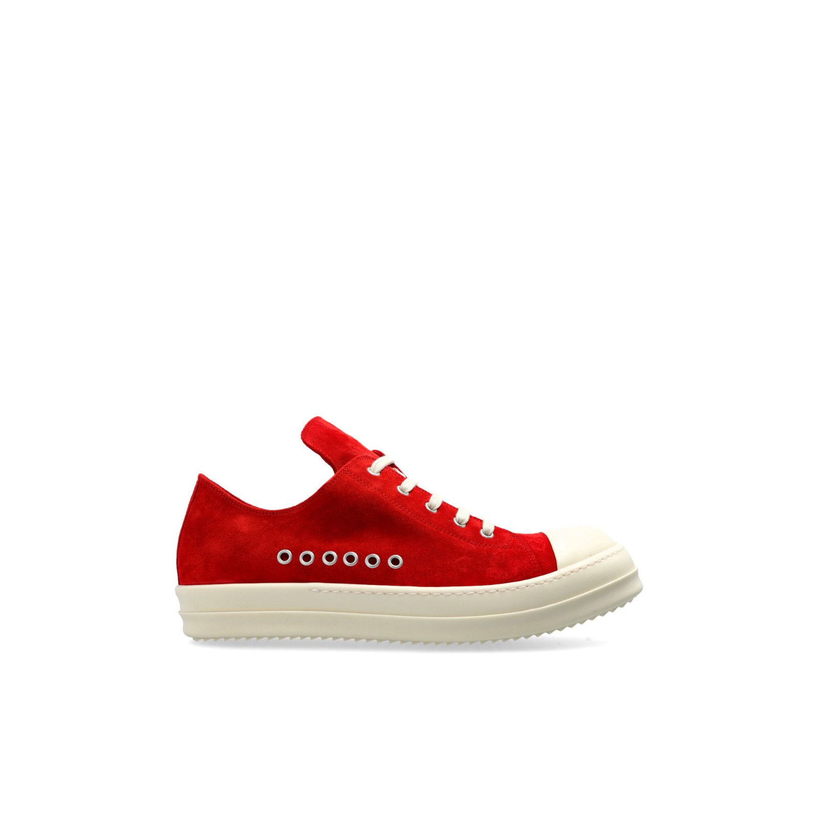 RICK OWENS Temple Extreme Low Suede Red Sneakers New & Authe