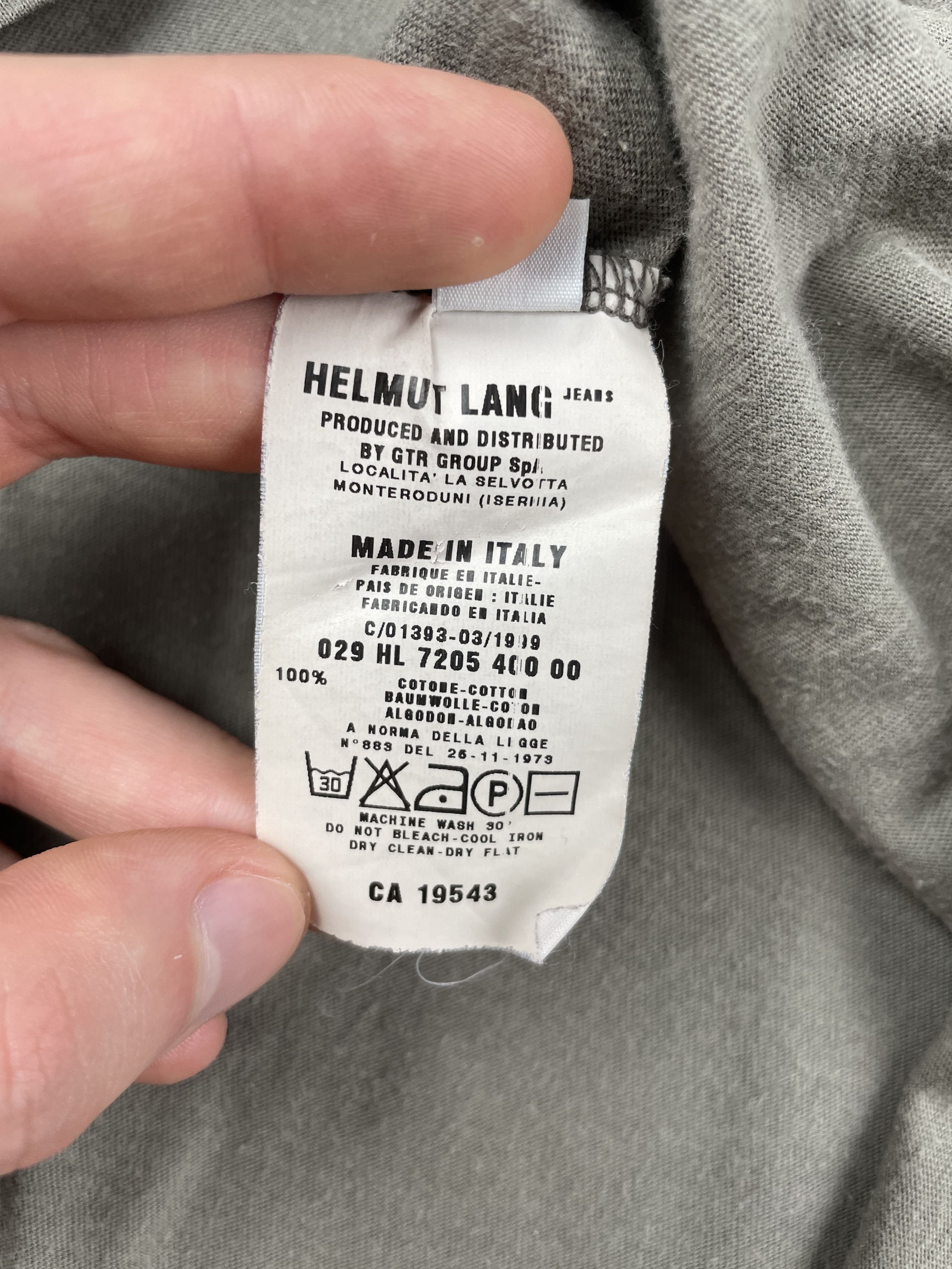 Helmut Lang Helmut Lang Jeans S/S 1999 men's short fit t-shirt - size S Size US S / EU 44-46 / 1 - 5 Thumbnail