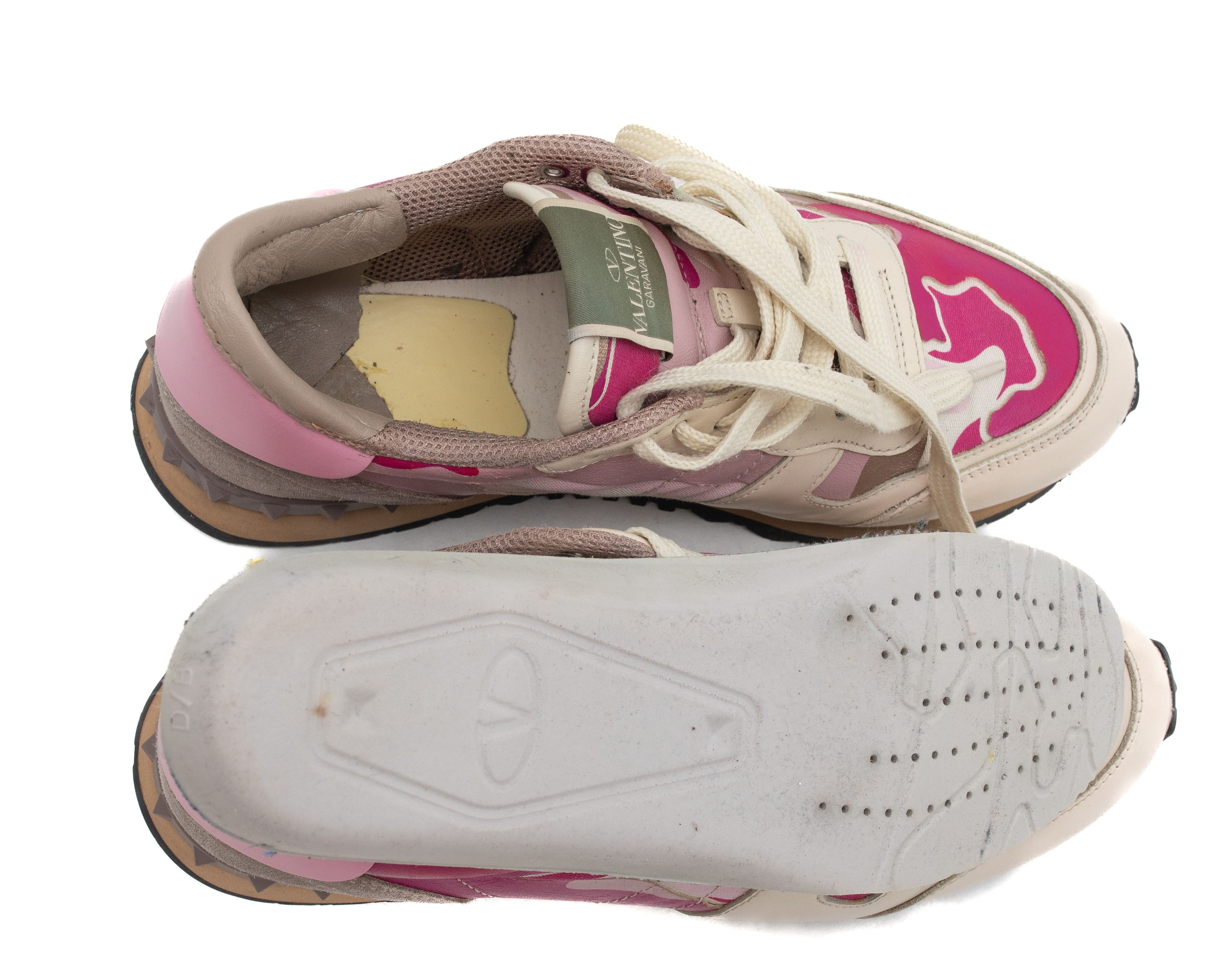 Valentino VALENTINO GARAVANI Rockrunner Pink Cammo Sneakers Size US 8 / IT 38 - 10 Thumbnail