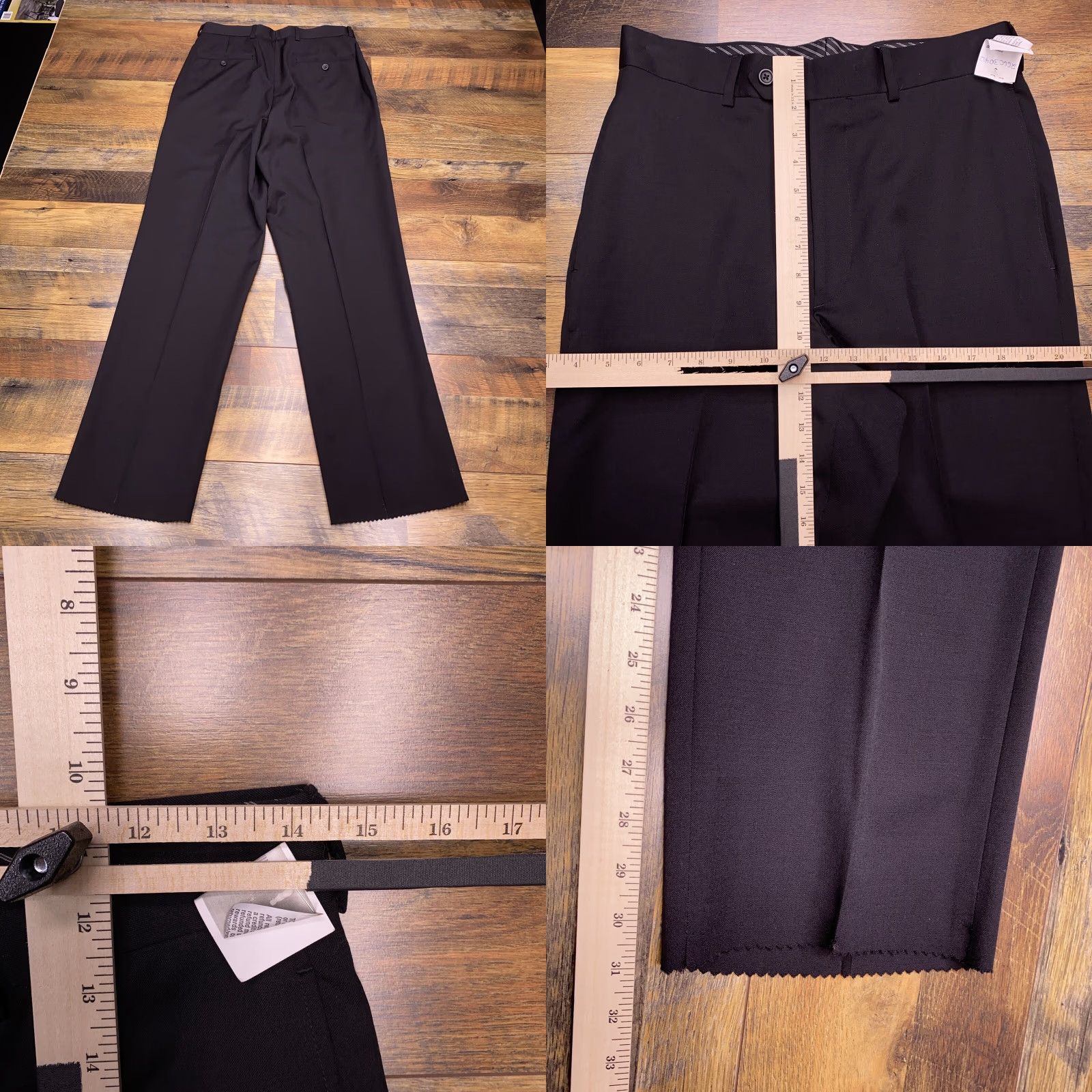 Pronto Uomo Pronto Uomo 3 Piece Suit Jacket Pants Vest Black Wool 38R 30 New Vintage No Size 38R - 10 Thumbnail