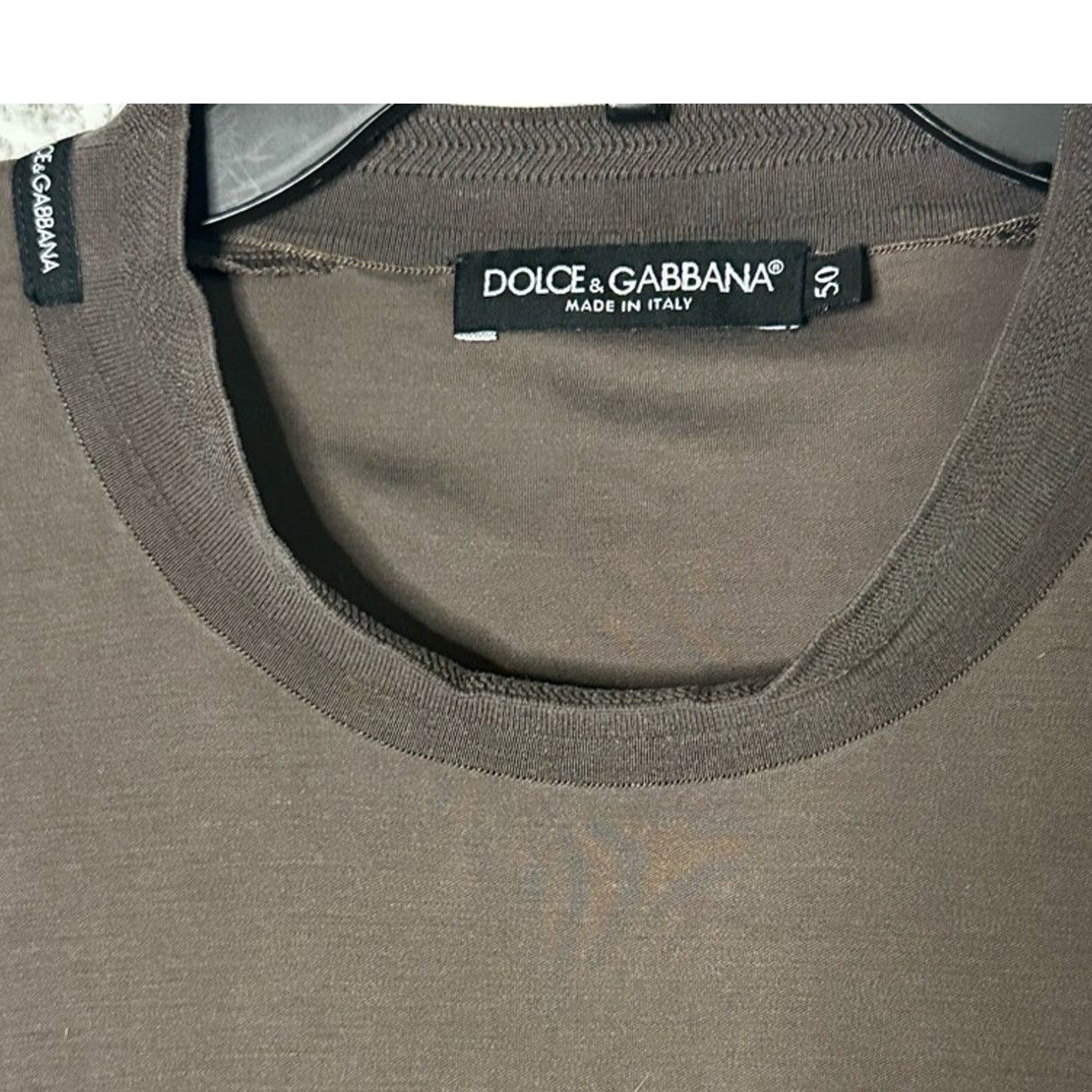 Dolce & Gabbana DG Silk Jersey Crew T-shirt Coffee Brown IT 50 Short Sleeve Size US M / EU 48-50 / 2 - 2 Thumbnail