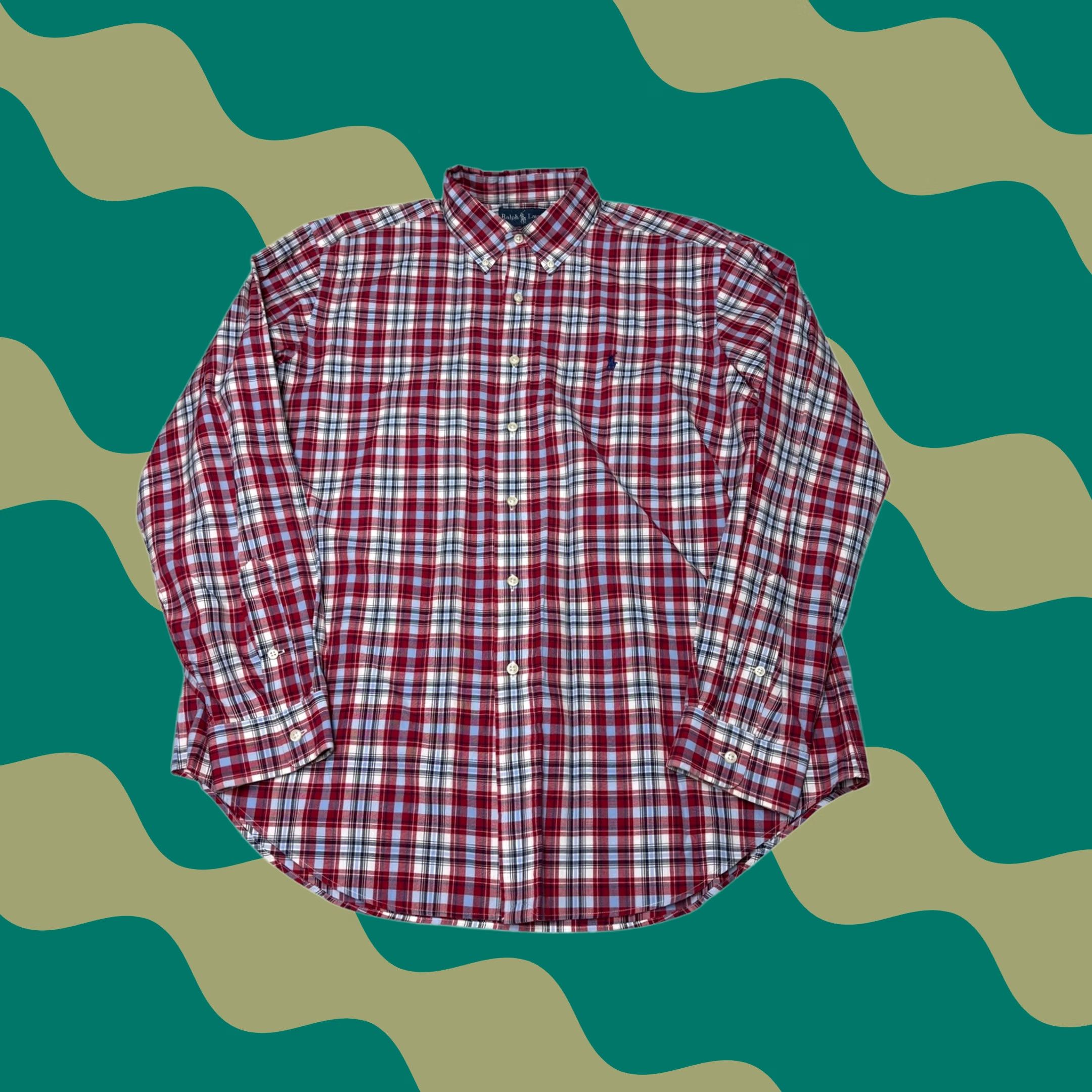 Ralph Lauren Ralph Lauren Shirt Mens XL Classic Fit Plaid Button Down Red White Blue Cotton Size US XL / EU 56 / 4 - 1 Thumbnail