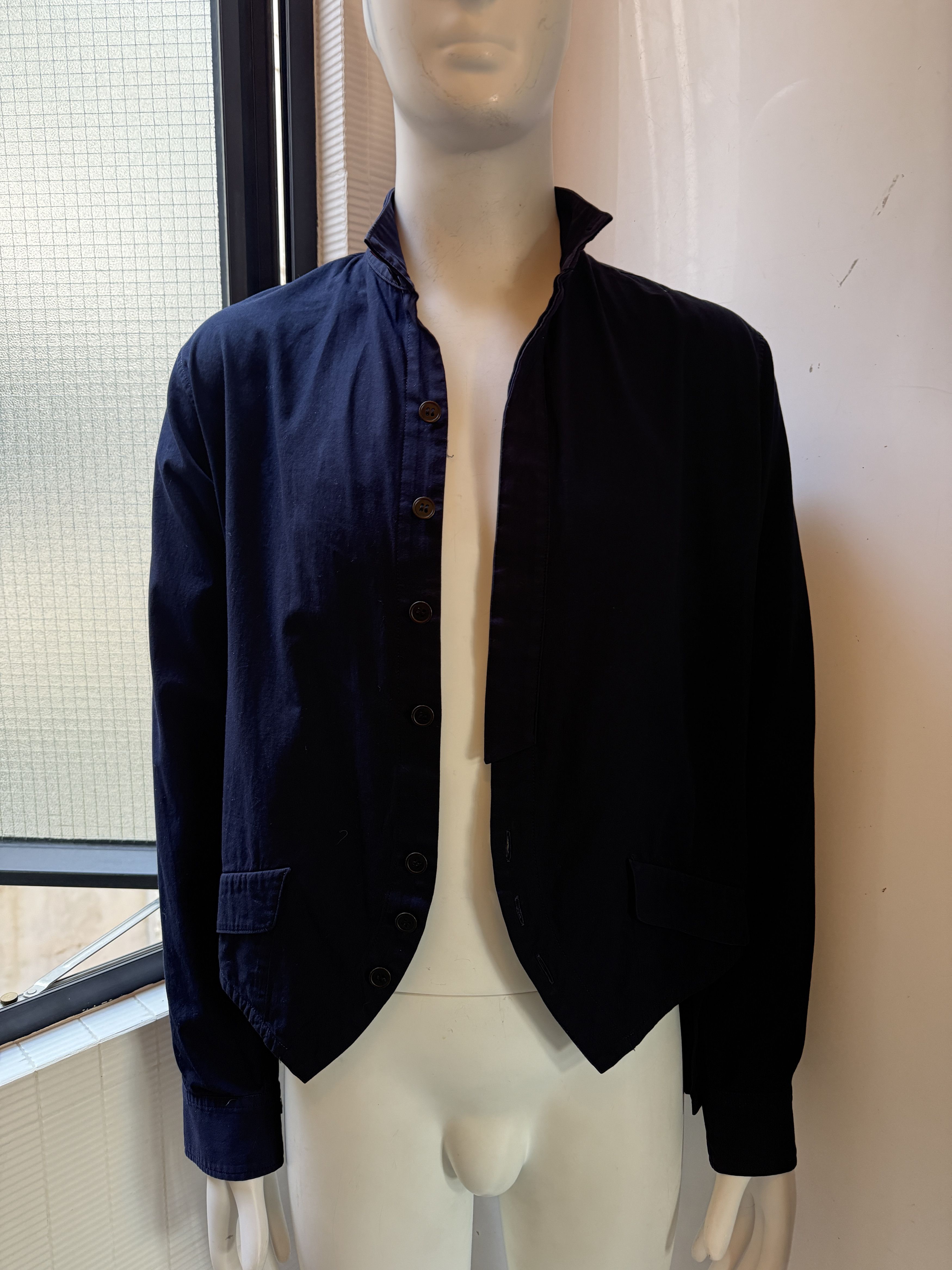 Yohji Yamamoto YOHJI YAMAMOTO HOMME navy hi neck cropped front flap pocketed overshirt JP3 L Size US L / EU 52-54 / 3 - 16 Thumbnail