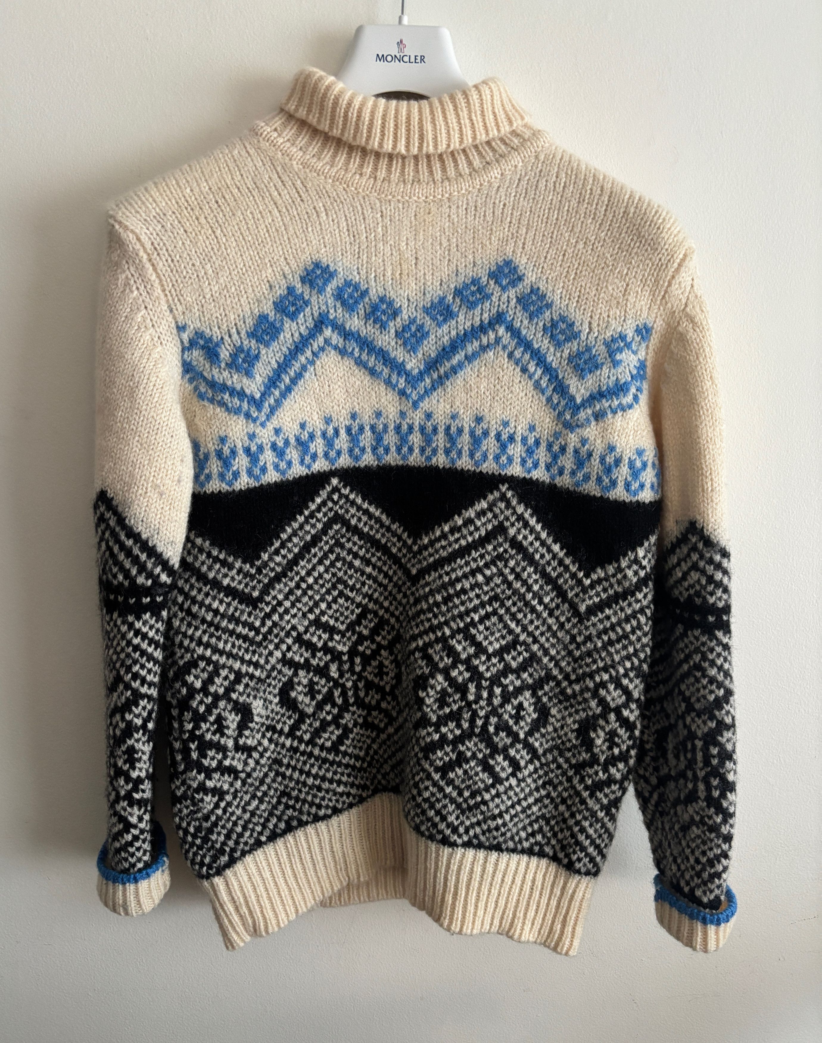 NN07 $265 Nordic Wool Fairisle Ecru Turtleneck Sweater- S/M Size US S / EU 44-46 / 1 - 1 Thumbnail