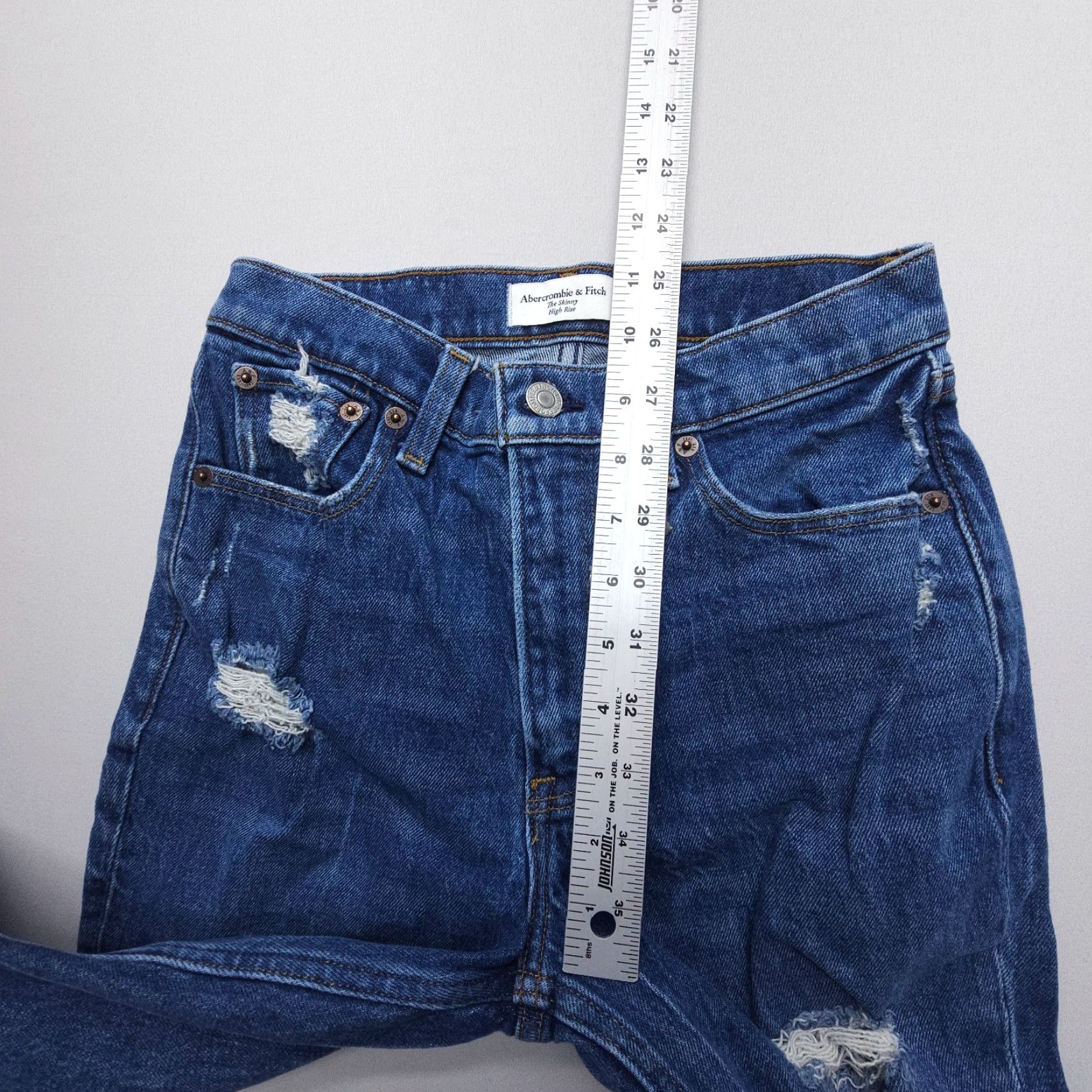 Abercrombie & Fitch VINTAGE Abercrombie & Fitch Jeans Shap Skinny High Rise 0 (25) Denim Distressed 90s Womens Size 25" / US 0 / IT 36 - 7 Thumbnail