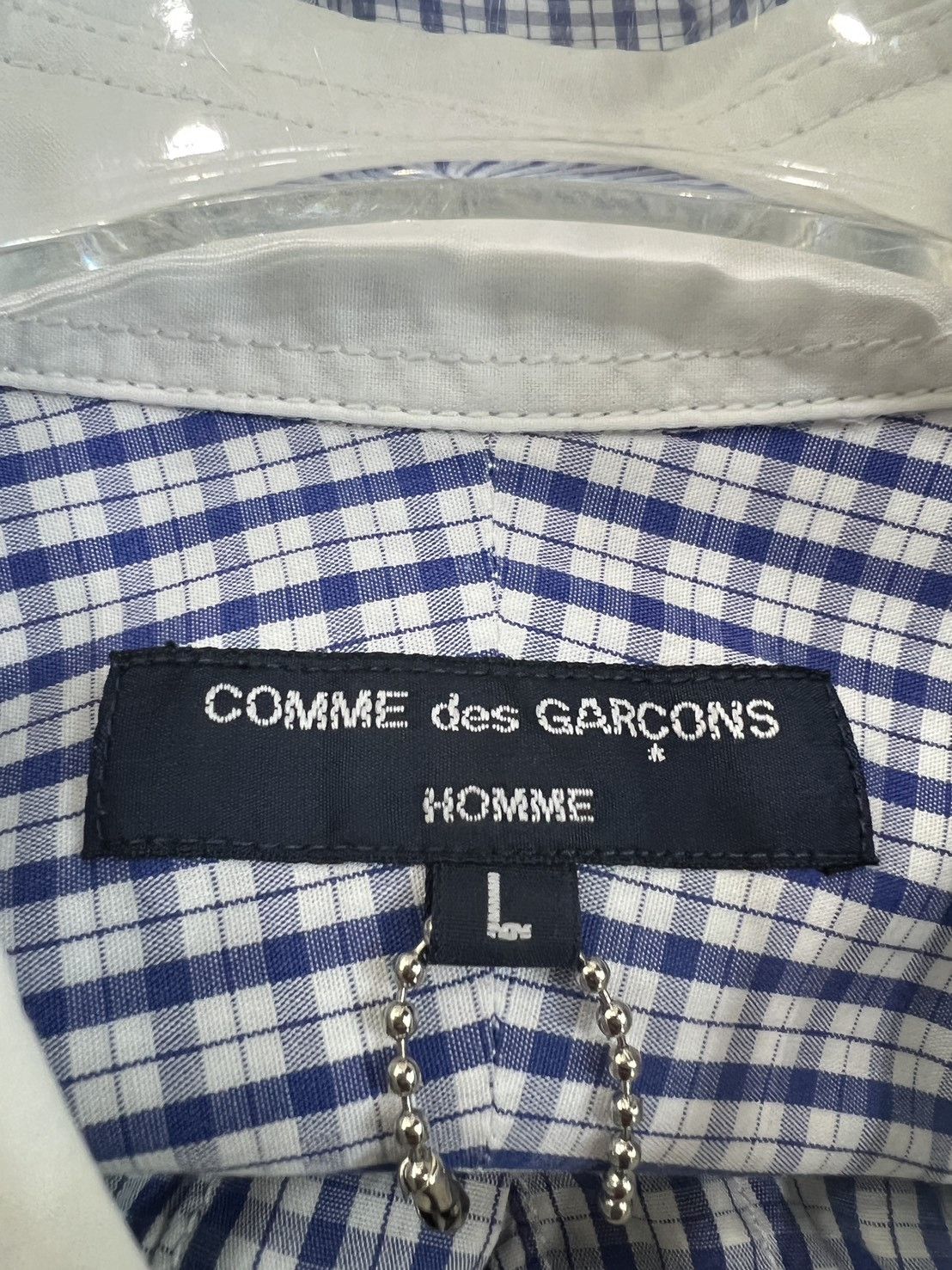Comme des Garcons Comme des Garçons Homme blue and white gingham-checked Shirt Size US L / EU 52-54 / 3 - 3 Thumbnail