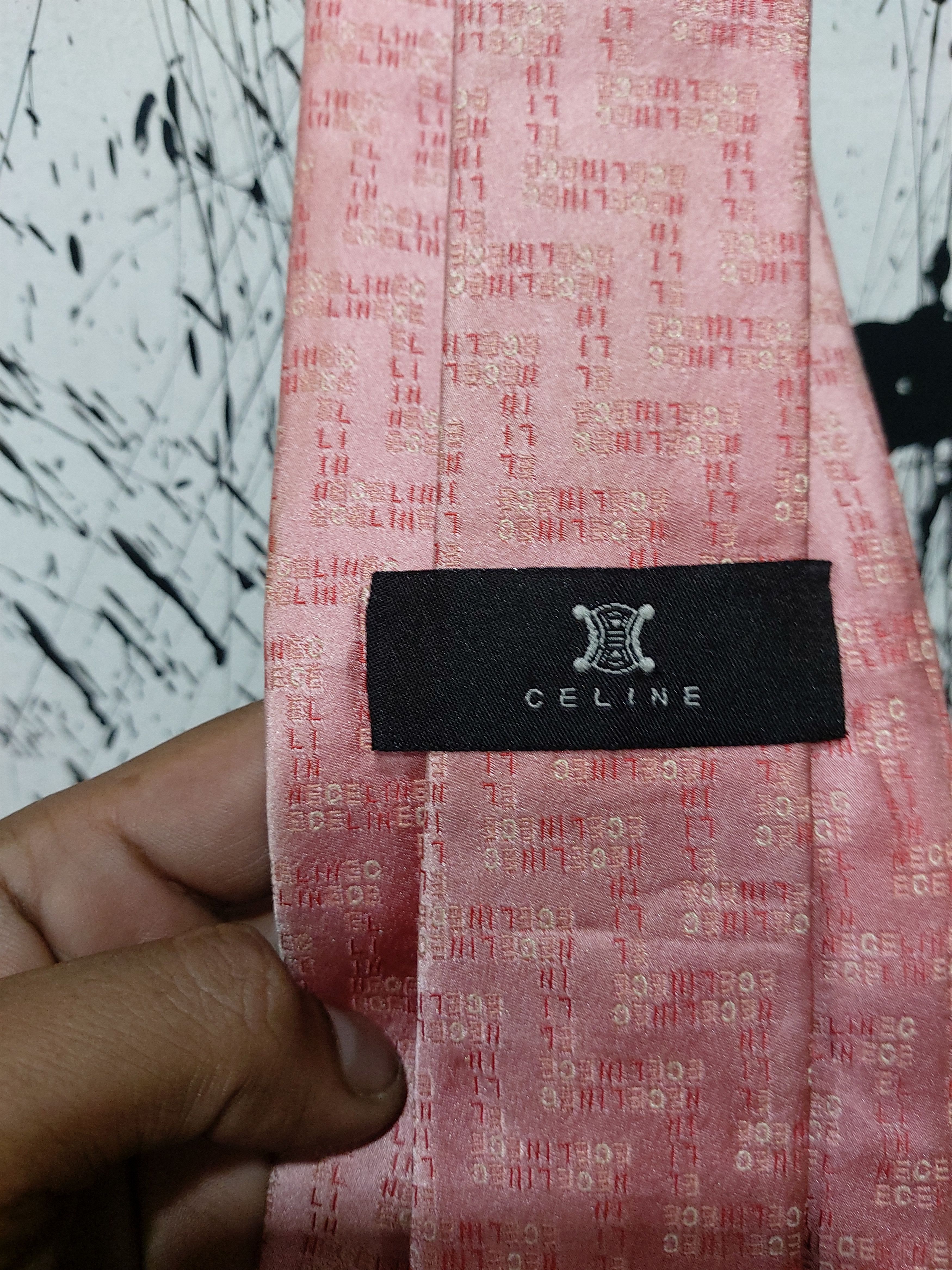 Celine CELINE MONOGRAM SCRIPT TIE 100% SILK Size ONE SIZE - 3 Thumbnail
