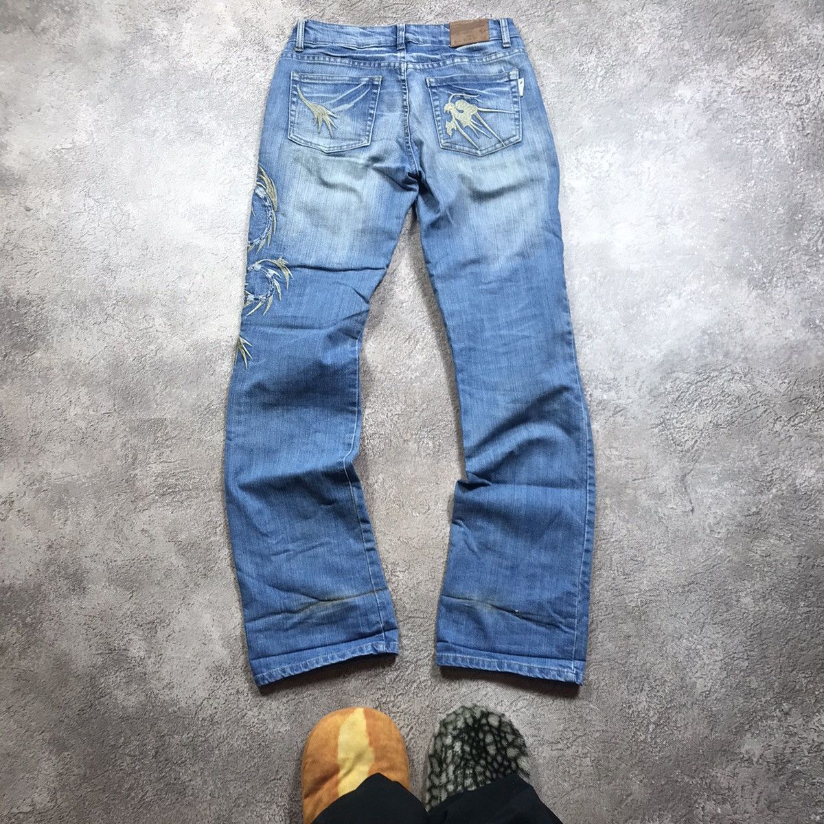 Vintage Vintage Y2K Distressed Flared Jeans Grunge Baggy Thrashed 29 Size 29" - 4 Thumbnail