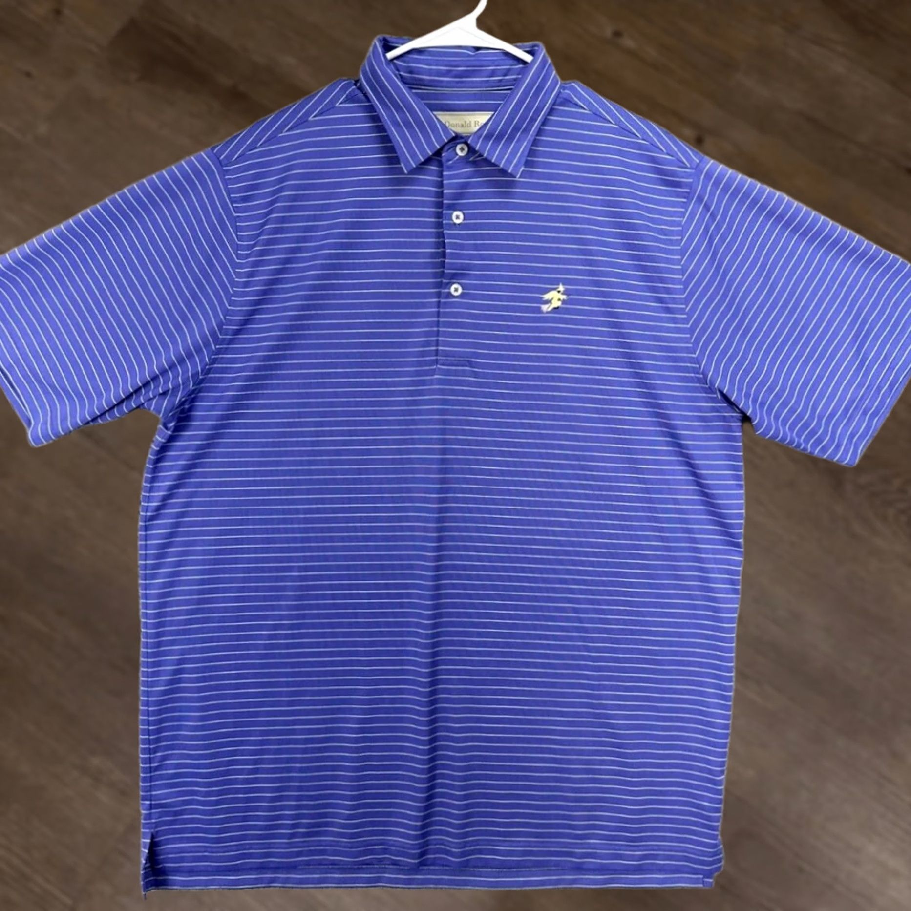 Vintage Donald Ross Polo Shirt Adult Large Purple Yellow Striped Golf Rugby Mens Size US L / EU 52-54 / 3 - 1 Thumbnail