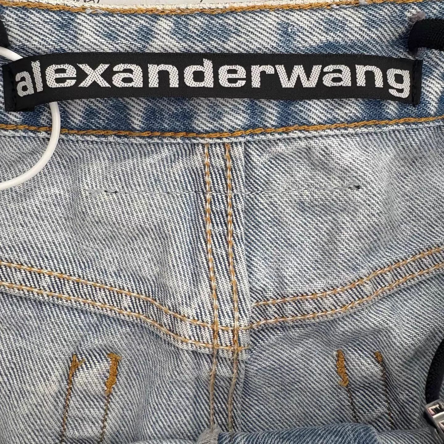 Alexander Wang Alexander Wang Low Waist Straight Blue Washed Crystal 27 Size 27" / US 4 / IT 40 - 3 Thumbnail