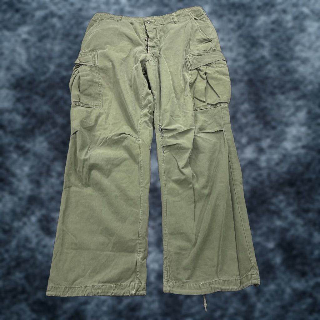 Vintage VINTAGE Army Pants Mens 36x30 Green Cargo Trousers Shade 107 Combat Tropical 70s Size US 36 / EU 52 - 1 Thumbnail