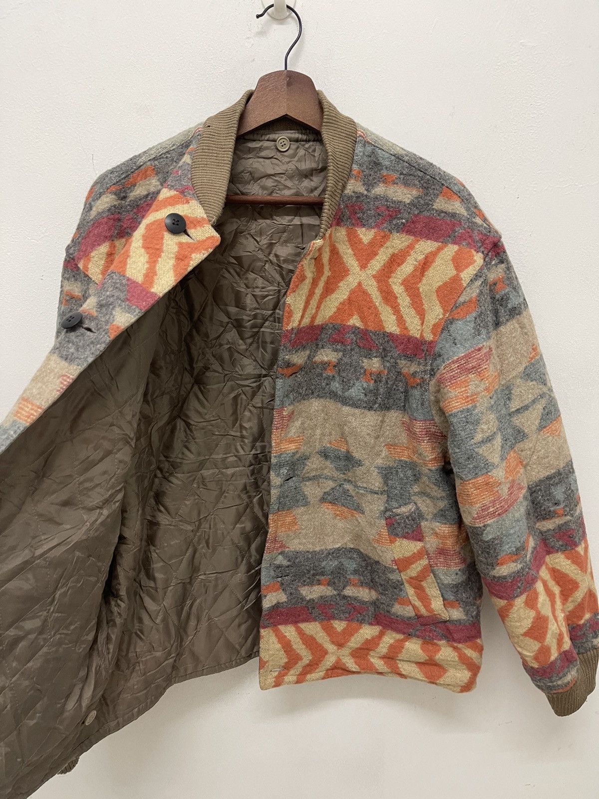 Vintage VINTAGE AZTEC NAVAJO BOMBER WOOL JACKET Size US L / EU 52-54 / 3 - 2 Thumbnail