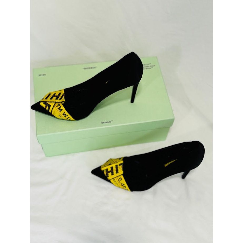 Off-White o1rshd1 Commercial Bow Pumps in Black / Yellow Size US 10.5 / IT 40.5 - 3 Thumbnail