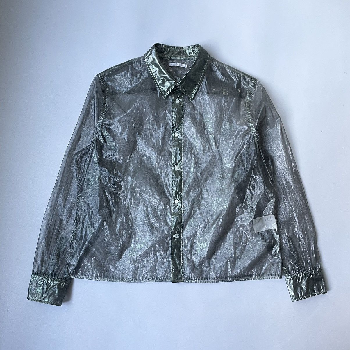 image of Our Legacy Translucent Metallic Green ‘Company’ Shirt, Men's (Size Medium)