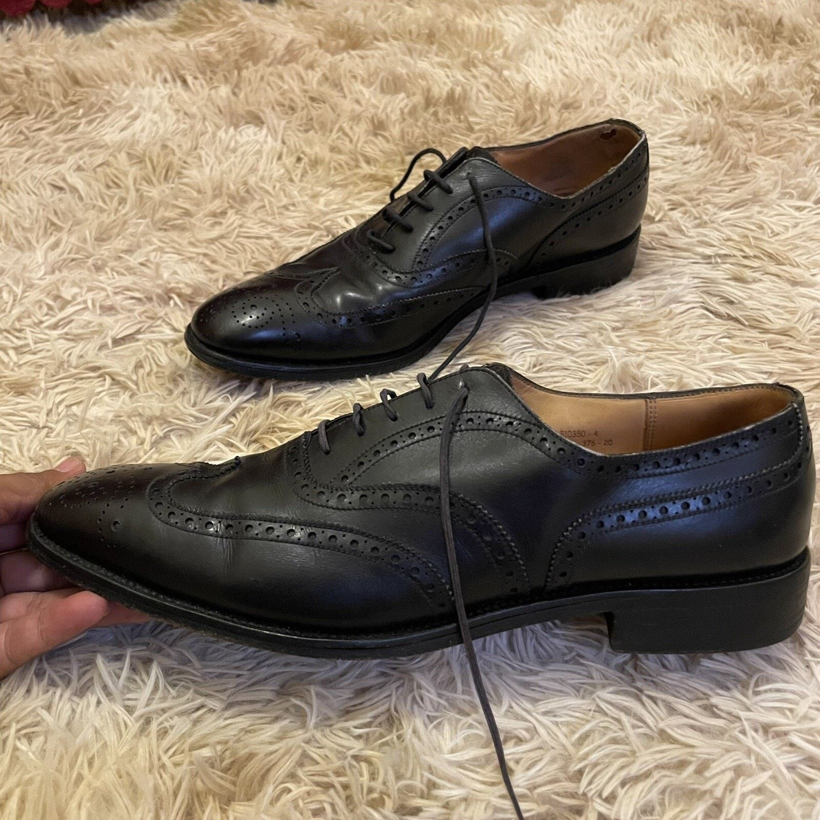 J.M. Weston JM Weston Oxfords brogues Shoes Cap Toe Black Leather Mens Size US 11 / EU 44 - 3 Thumbnail