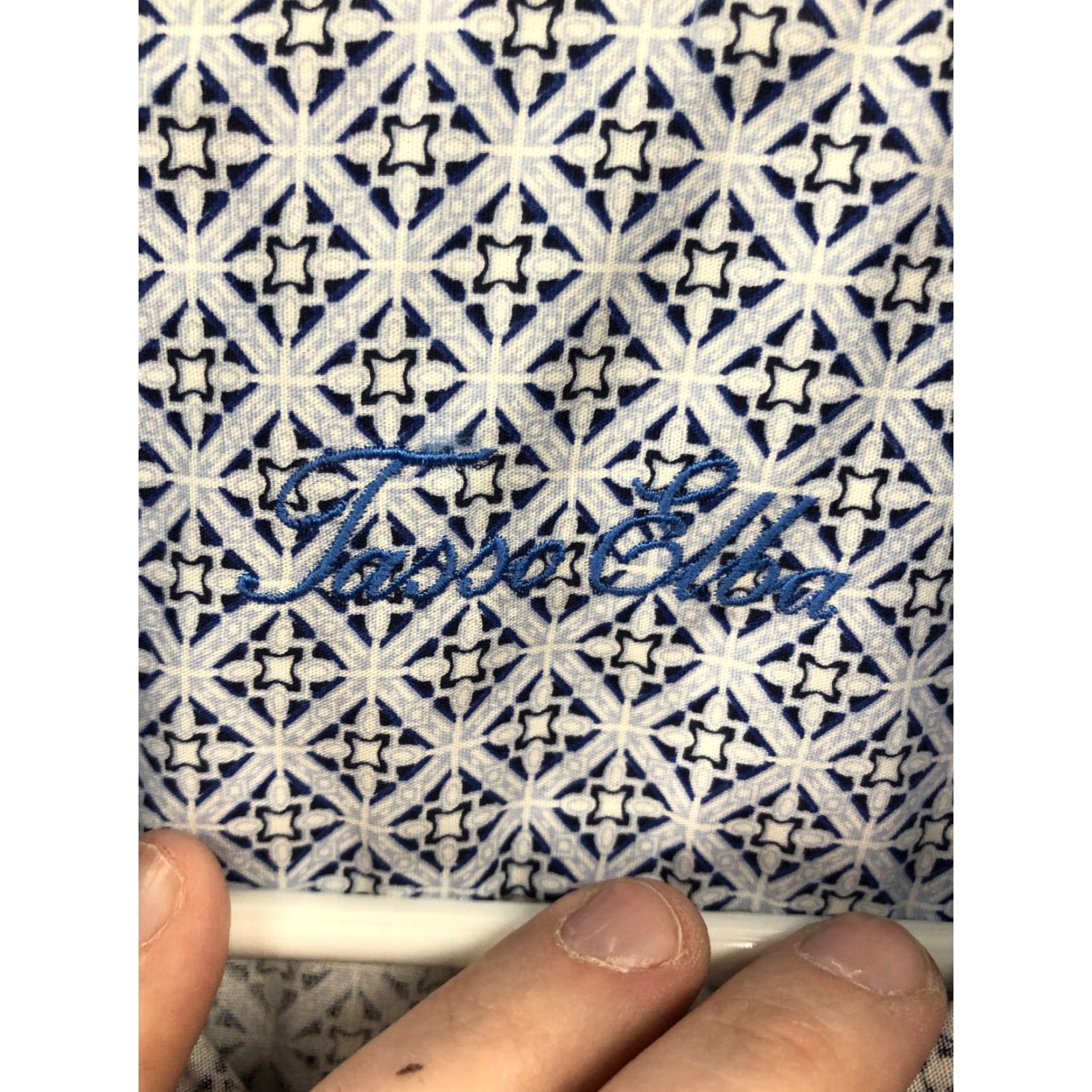 Tasso Elba Tasso Elba Shirt Mens Blue Paisley Short Sleeve Button-Up Size US M / EU 48-50 / 2 - 4 Thumbnail